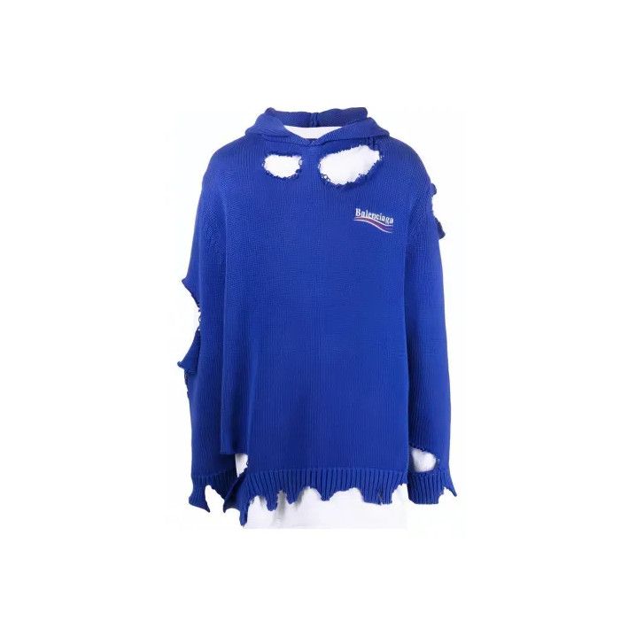 Balenciaga Balenciaga Classic Logo Embroidered Hooded Sweater Size US XS / EU 42 / 0 - 1 Thumbnail