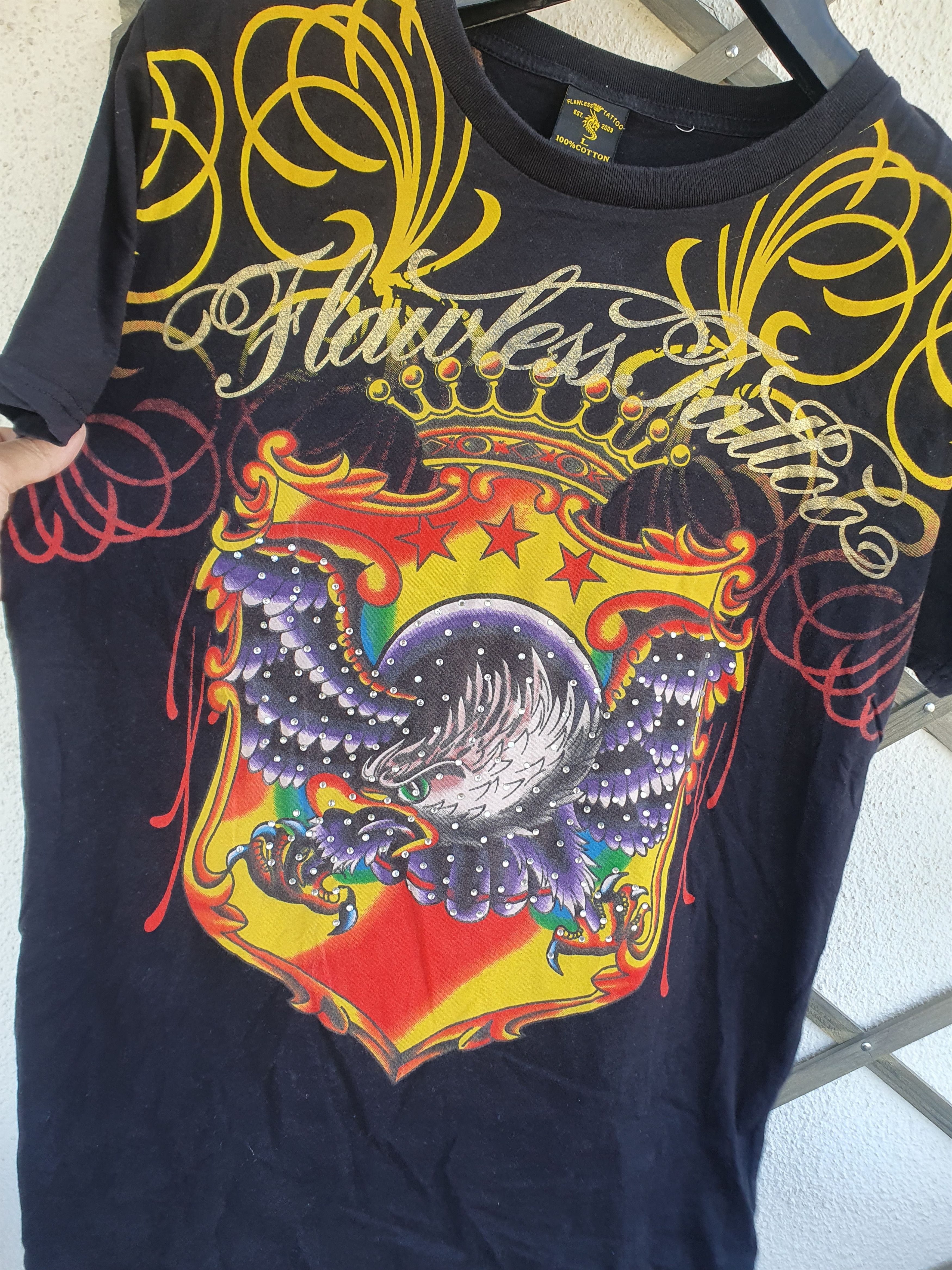 Vintage Flawless Tattoo Vintage Rhinestone Y2K Double Sided t-shirt Size US M / EU 48-50 / 2 - 7 Thumbnail