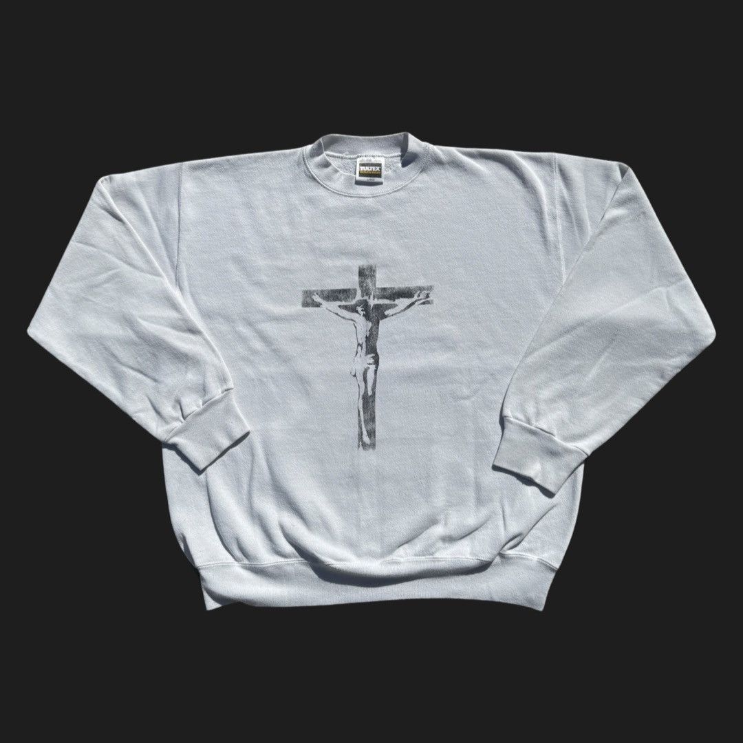 image of Vintage Jesus Freak Crewneck in White, Men's (Size Large)