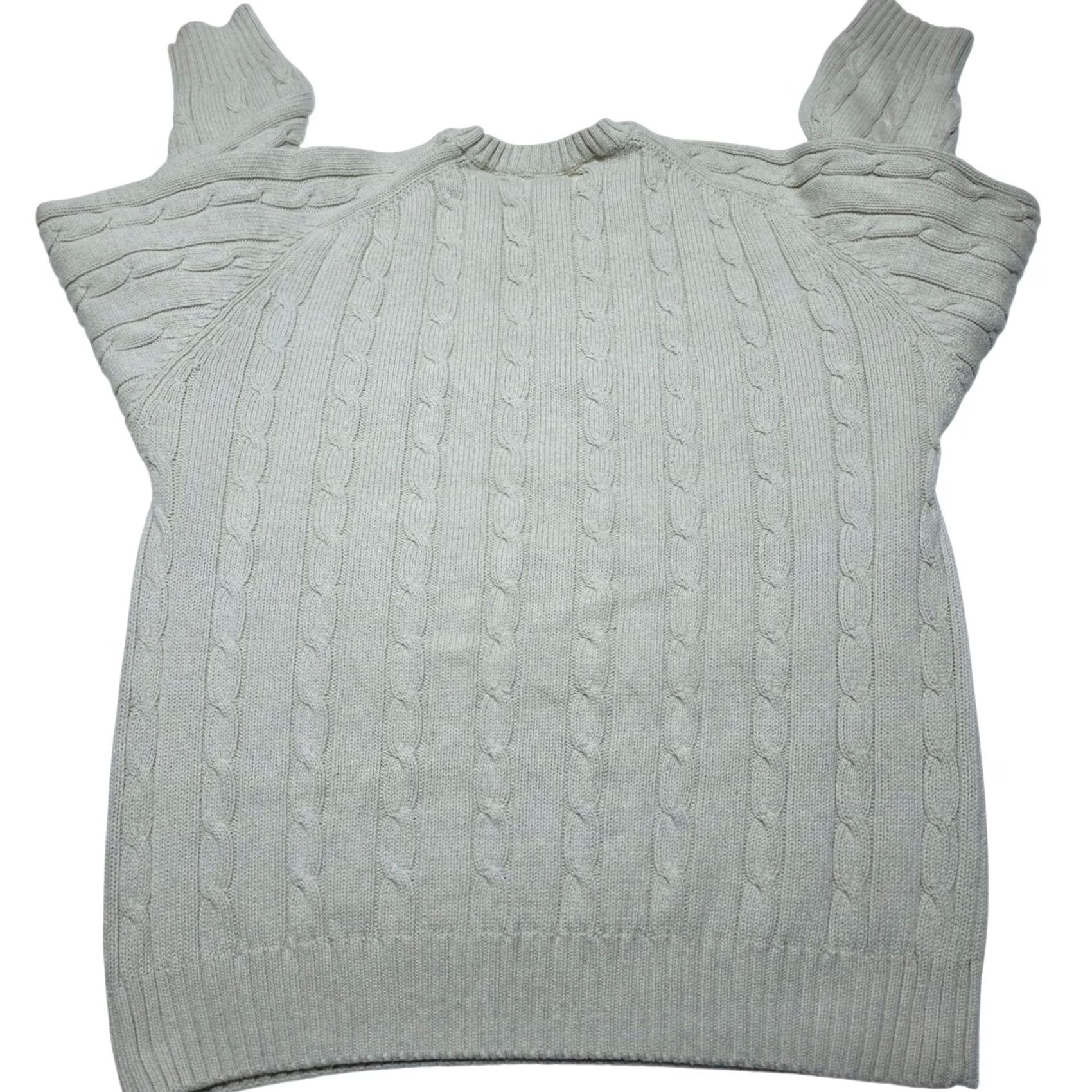 Alexander Julian VINTAGE Alexander Julian Colours Sweater Mens Large Cream Cable Knit 100% Cotton Pullover Knit Crew Neck Long Sleeve Size US L / EU 52-54 / 3 - 4 Thumbnail