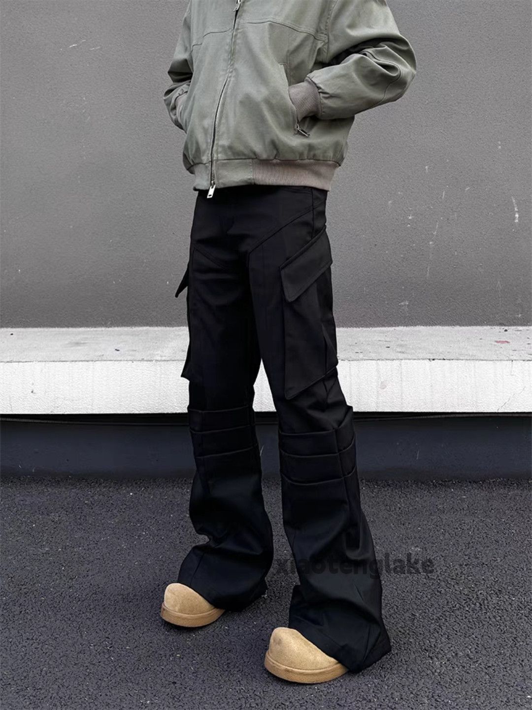 Designer × Japanese Brand × Vintage utility pleated punk grunge bootcut flared cargo pants Size US 32 / EU 48 - 3 Thumbnail