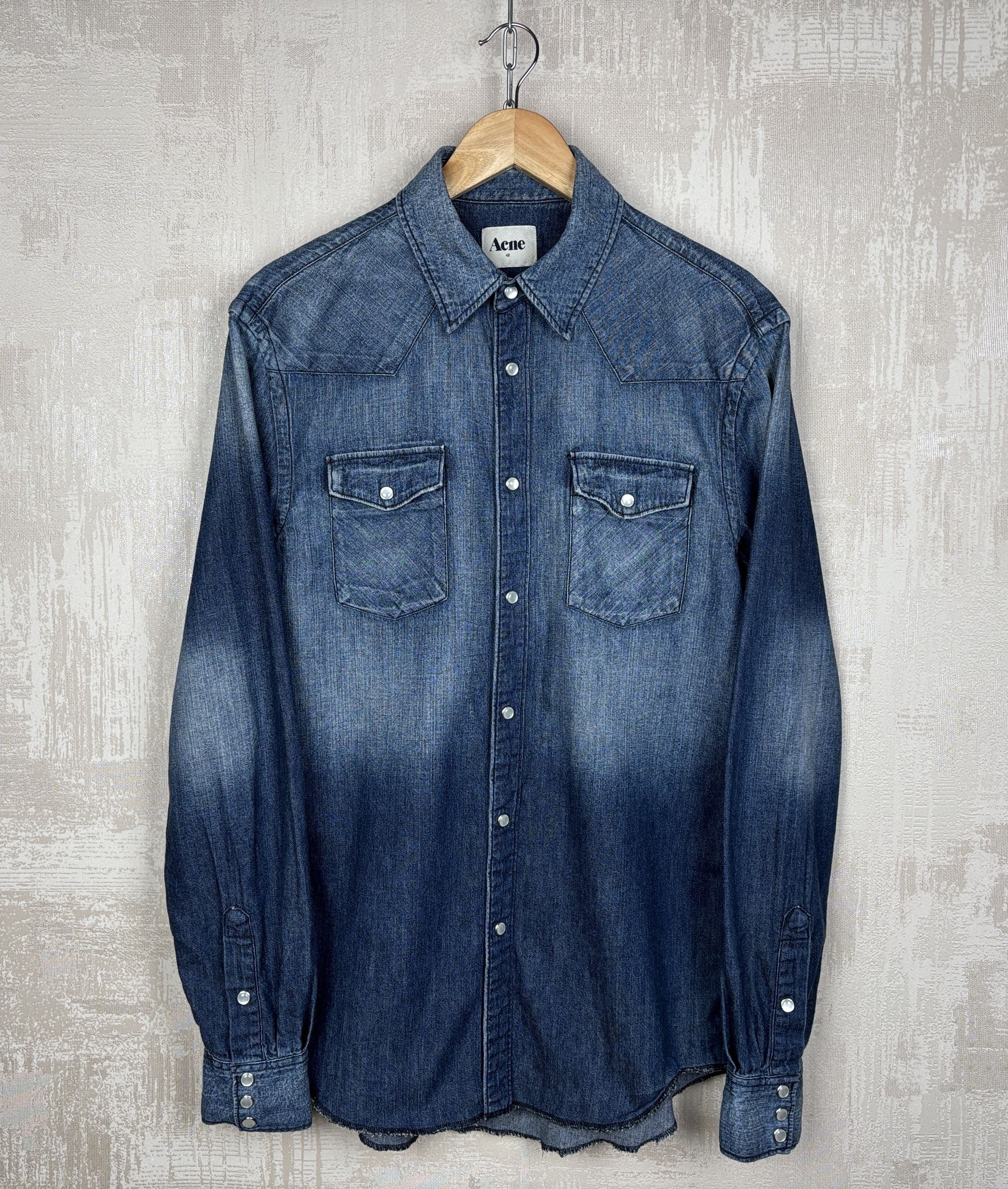 Acne Studios Acne Texas AW11 Pearl Snap Button Denim Long Sleeve Shirt Size US M / EU 48-50 / 2 - 10 Thumbnail