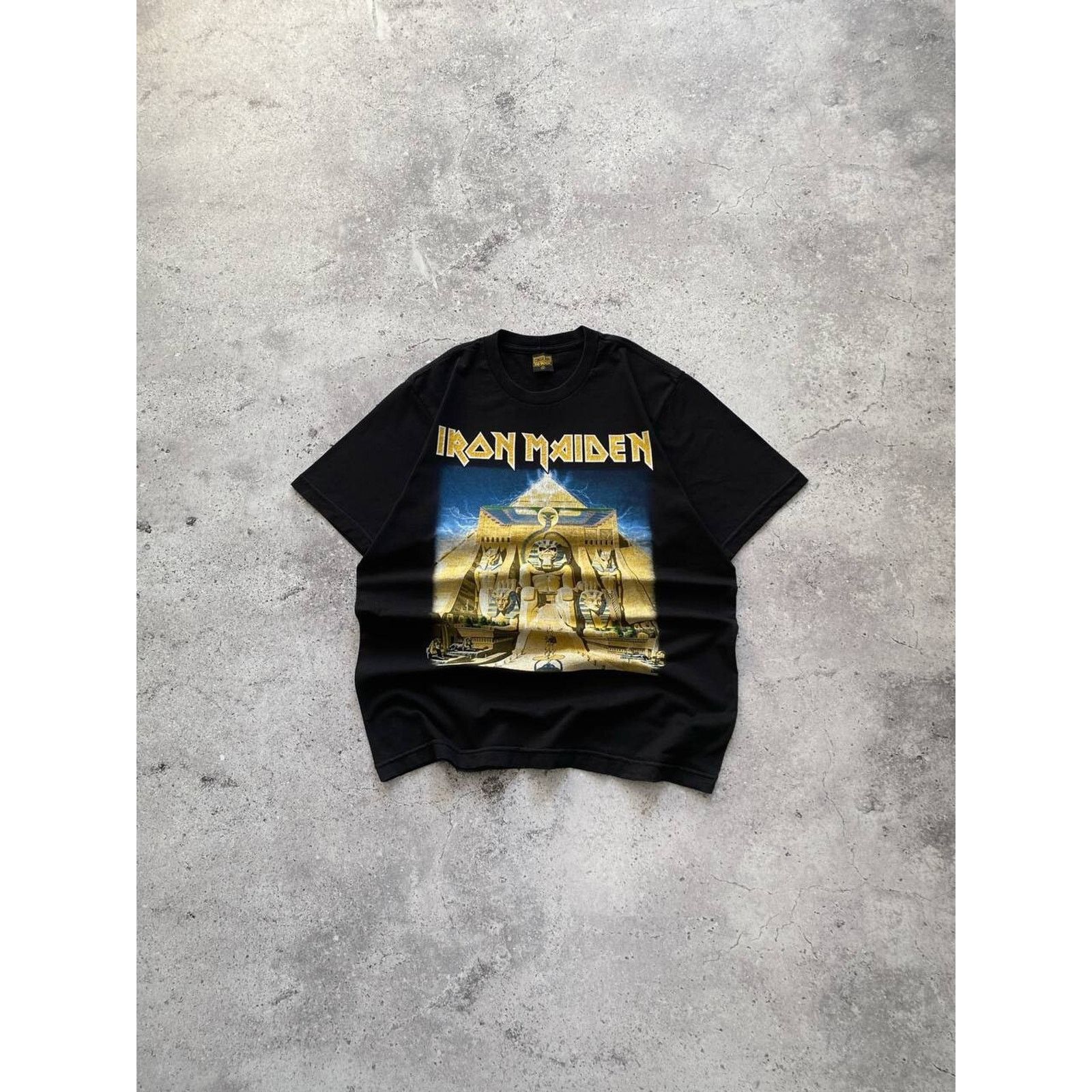 Band Tees × Iron Maiden × Vintage VINTAGE IRON MAIDEN "POWERSLAVE" ALBUM HEAVY METAL BAND TEE Size US L / EU 52-54 / 3 - 2 Thumbnail