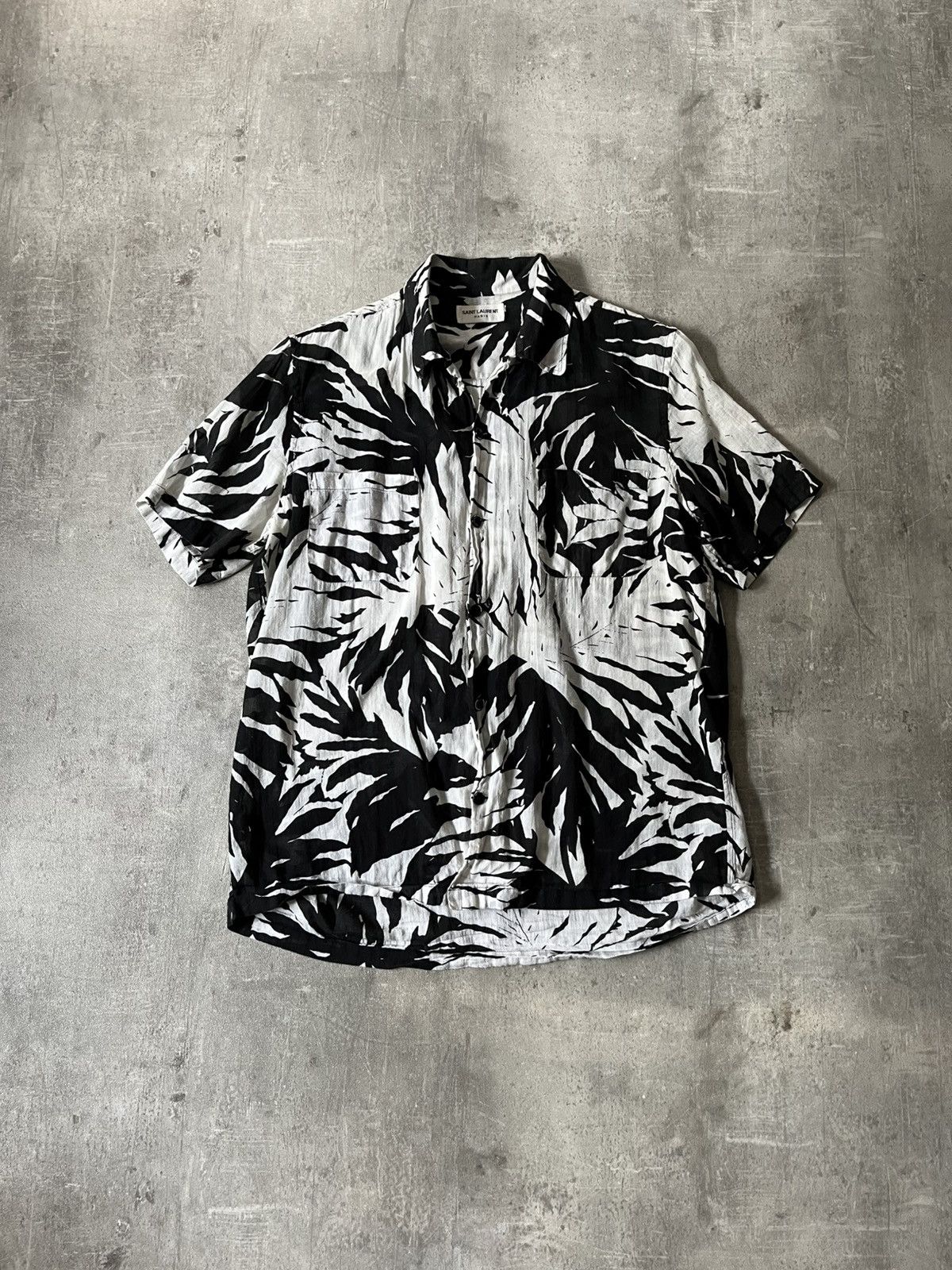 Saint Laurent Paris Saint Laurent hawaiian coconut tree short sleeve S/S 16 Size US M / EU 48-50 / 2 - 1 Thumbnail