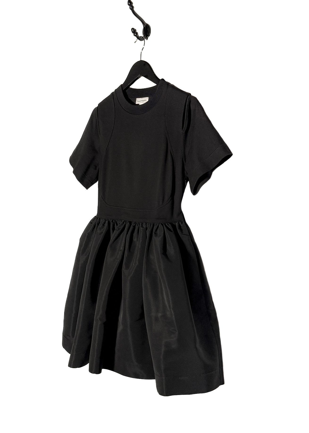Alexander McQueen 2022 Black Cut Out Flare Mini Dress