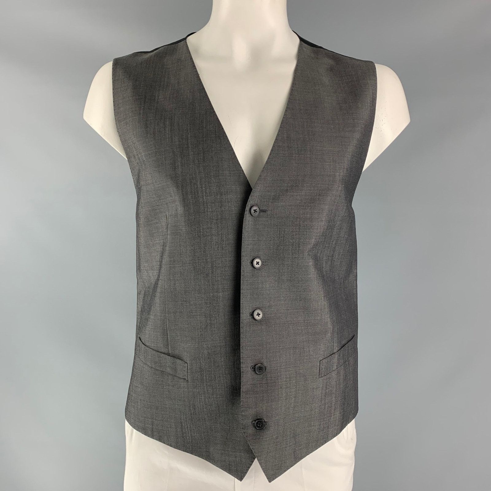 Dolce & Gabbana Size 48 Solid Wool , Mohair & Silk Buttoned Vest Size 48R - 1 Thumbnail