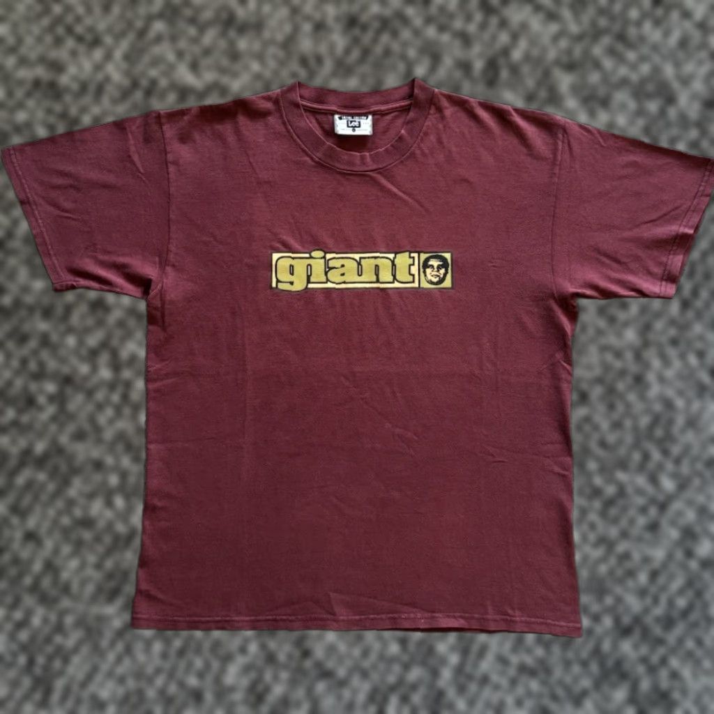 VINTAGE Andre The Giant Obey T Shirt L Mens 90s Maroon Cotton Graphic Print Crew Neck Long Sleeve Art Streetwear Logo 1990-1999