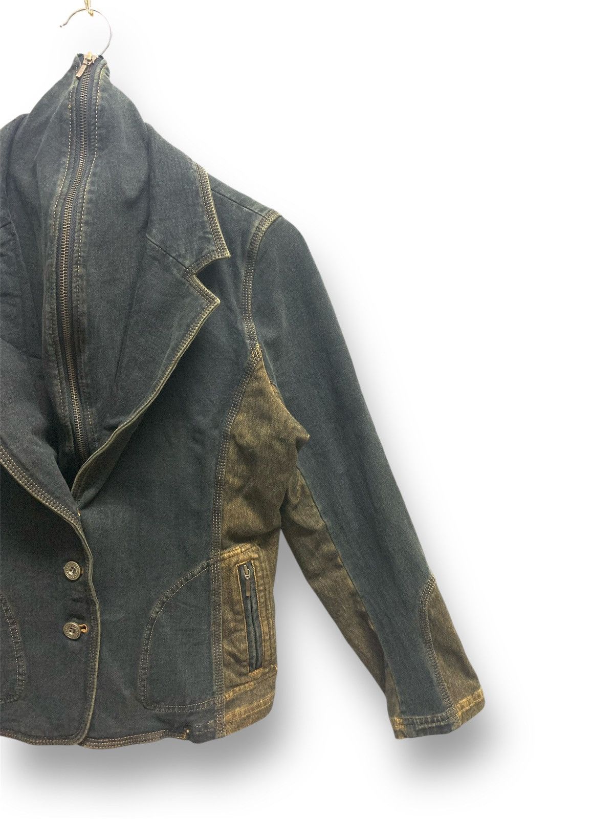 Designer × Japanese Brand × Kansai Yamamoto KANSAI BIS Denim Jacket Blazzer button and Zipper Size S / US 4 / IT 40 - 4 Thumbnail