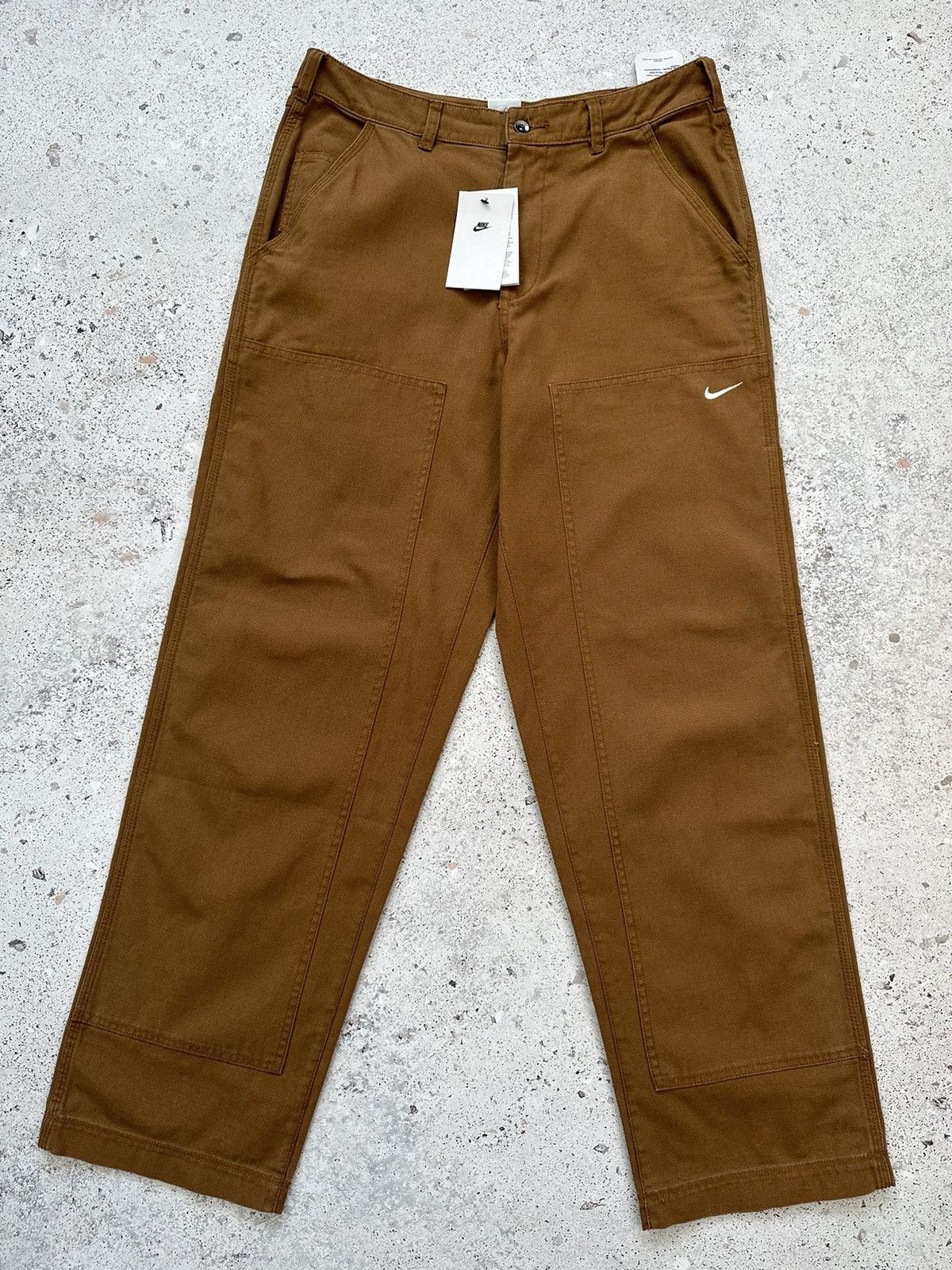 Other Nike Double Panel Heavyweight Cotton Cargo Pants Men Brown M Size US 32 / EU 48 - 4 Thumbnail