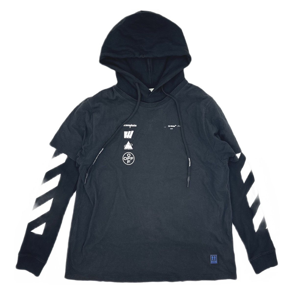 Off-White Off-White Diag Mariana Double Tee Hoodie Size US M / EU 48-50 / 2 - 2 Thumbnail