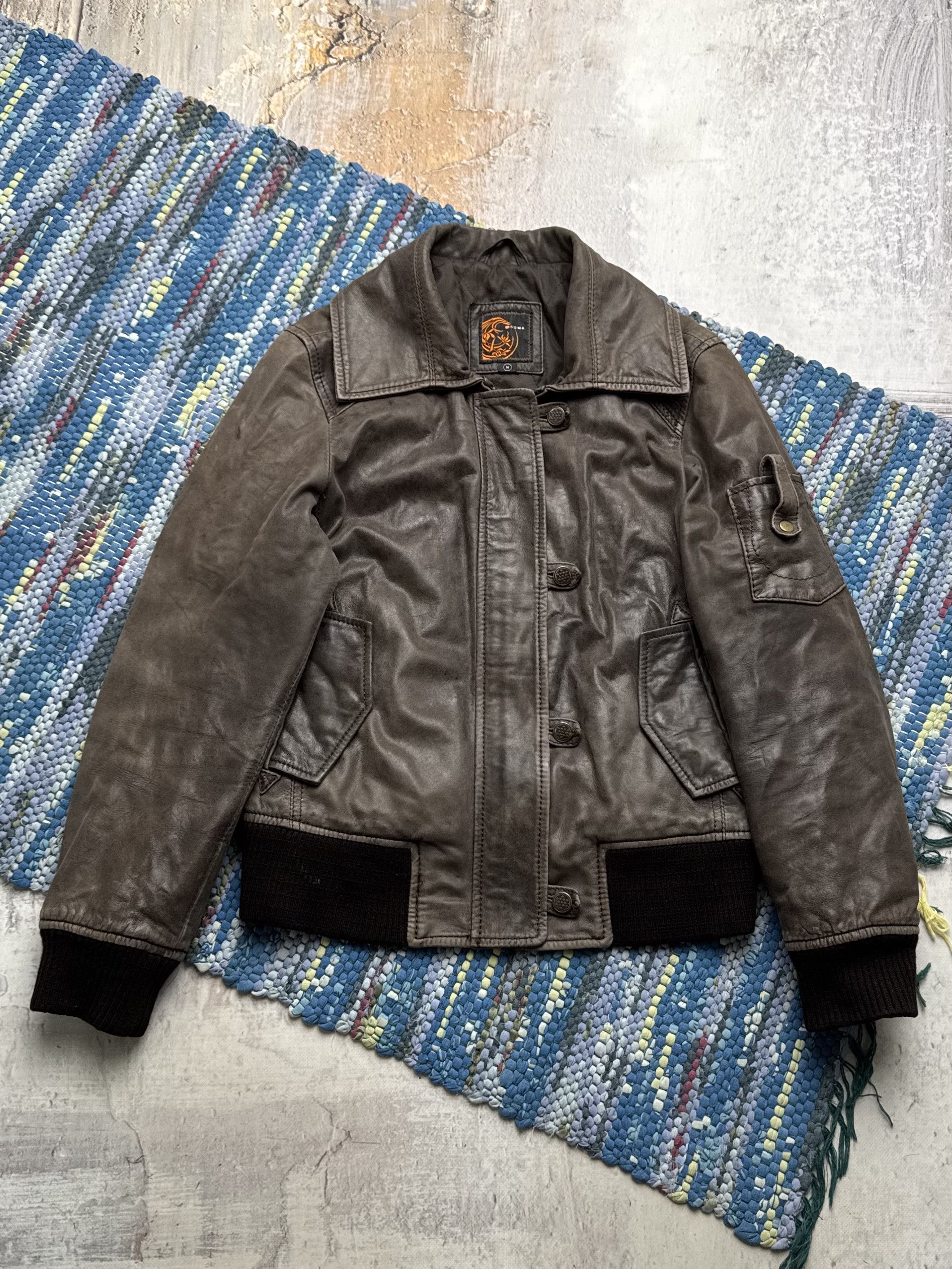 Vintage Vintage Real Leather Bomber Jacket Button Up Casual Jacket Size M / US 6-8 / IT 42-44 - 1 Thumbnail