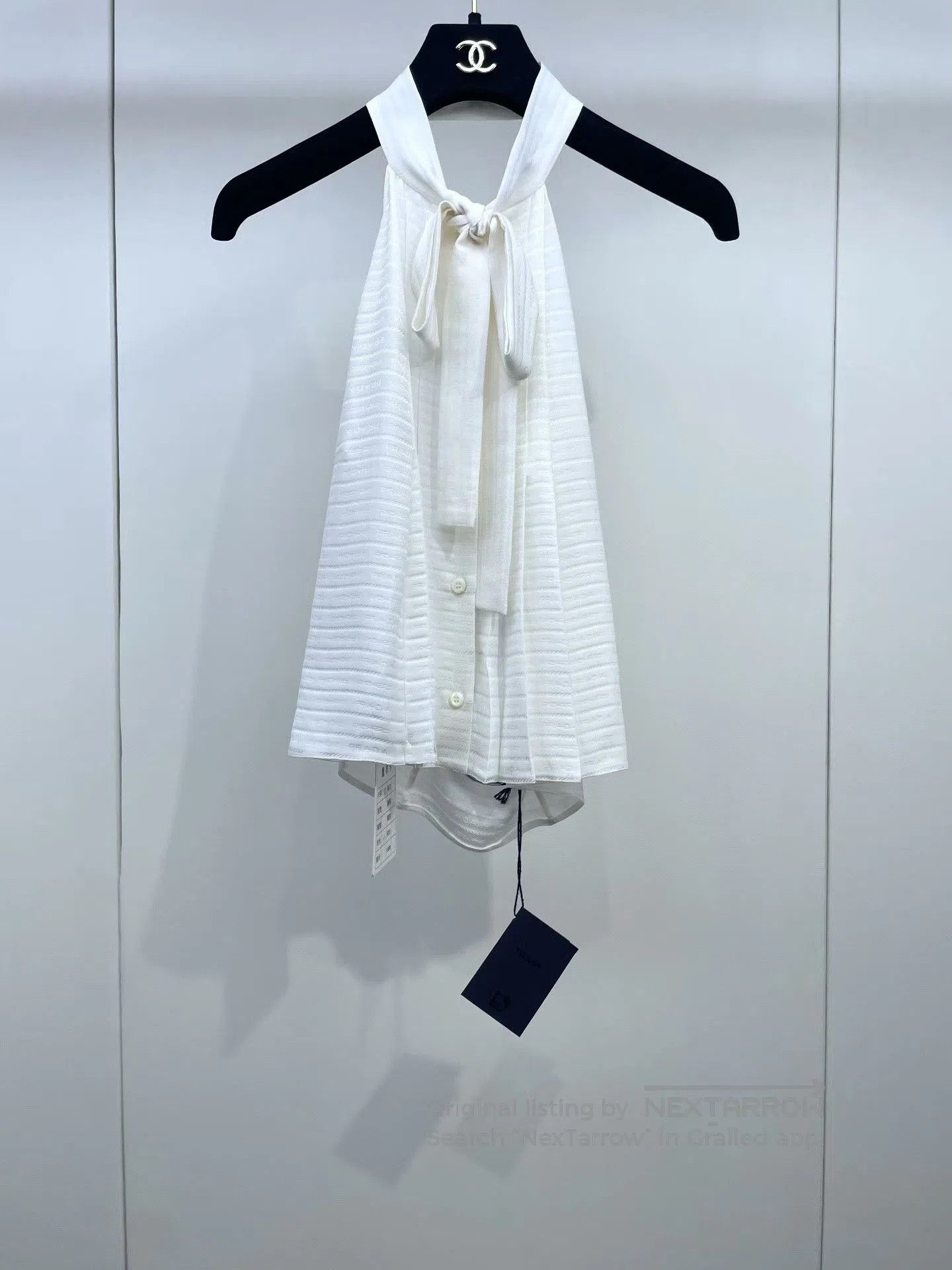 Prada PRADA White Silk Halter Backless Top. Size S / US 4 / IT 40 - 1 Thumbnail