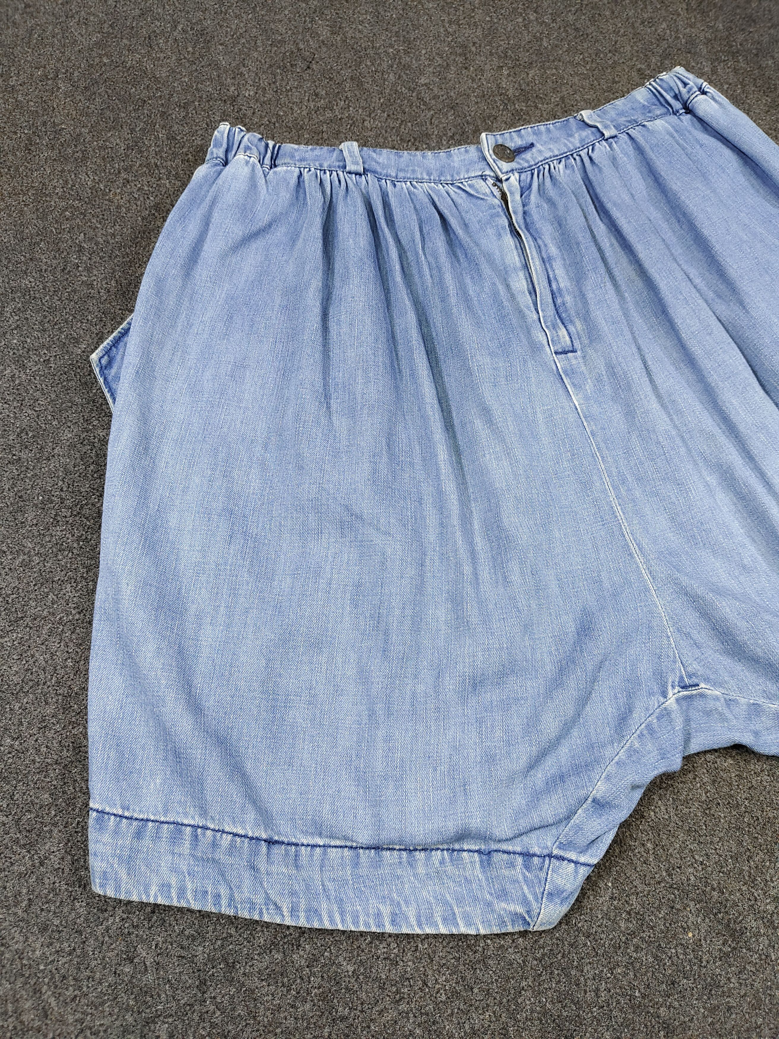 Japanese Brand 00s RNA Slang🇯🇵Streetwear Denim Drop Crotch Sarouel Shorts Size 32" / US 10 / IT 46 - 3 Thumbnail