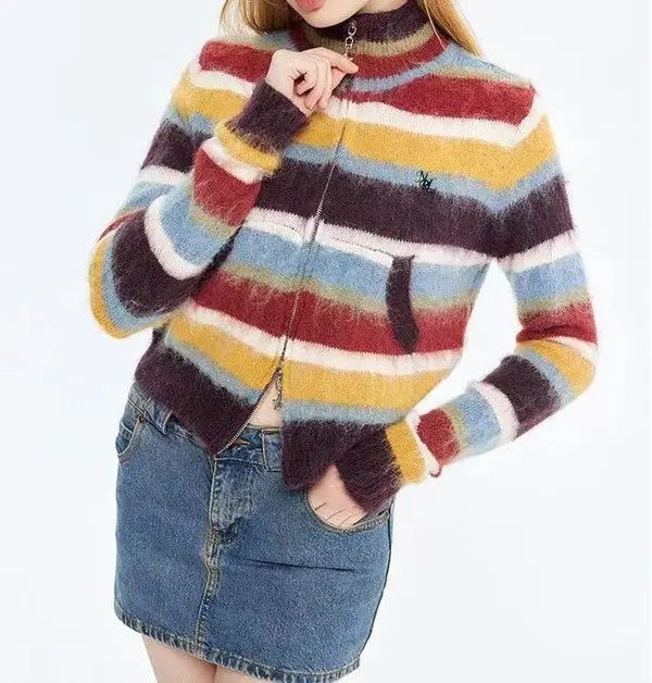 striped cardigan sweater