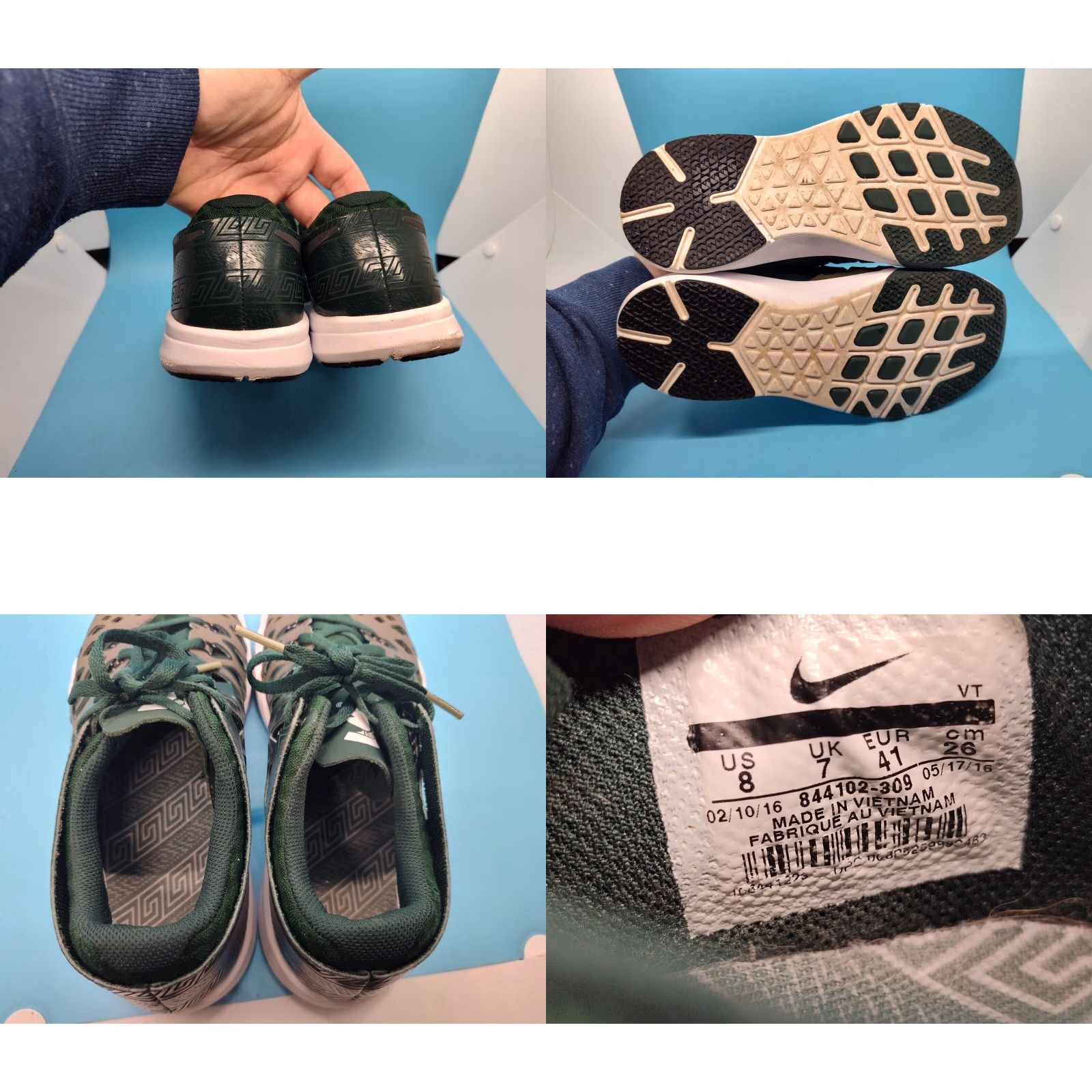 Nike VINTAGE Nike Basketball Shoes Men Size 8 Green Michigan State Spartans 90s Sneakers Size US 8 / EU 41 - 8 Thumbnail