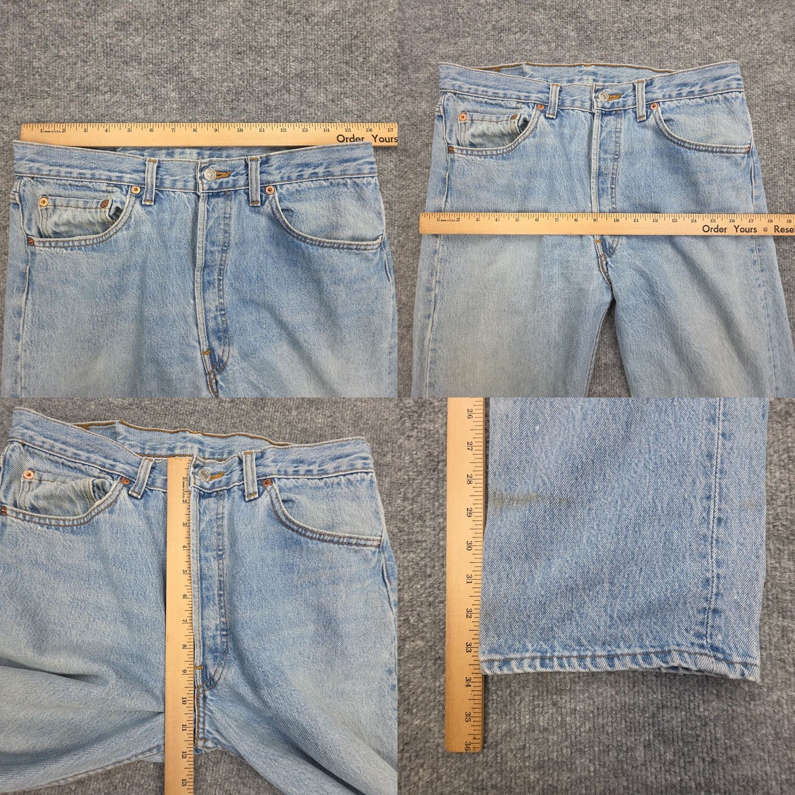 Levi's VINTAGE Levi's 501 Jeans Mens 31x34 / 34x36 Blue Light Wash Faded 5-Pocket Denim Regular Rise Mid Size US 31 - 10 Thumbnail