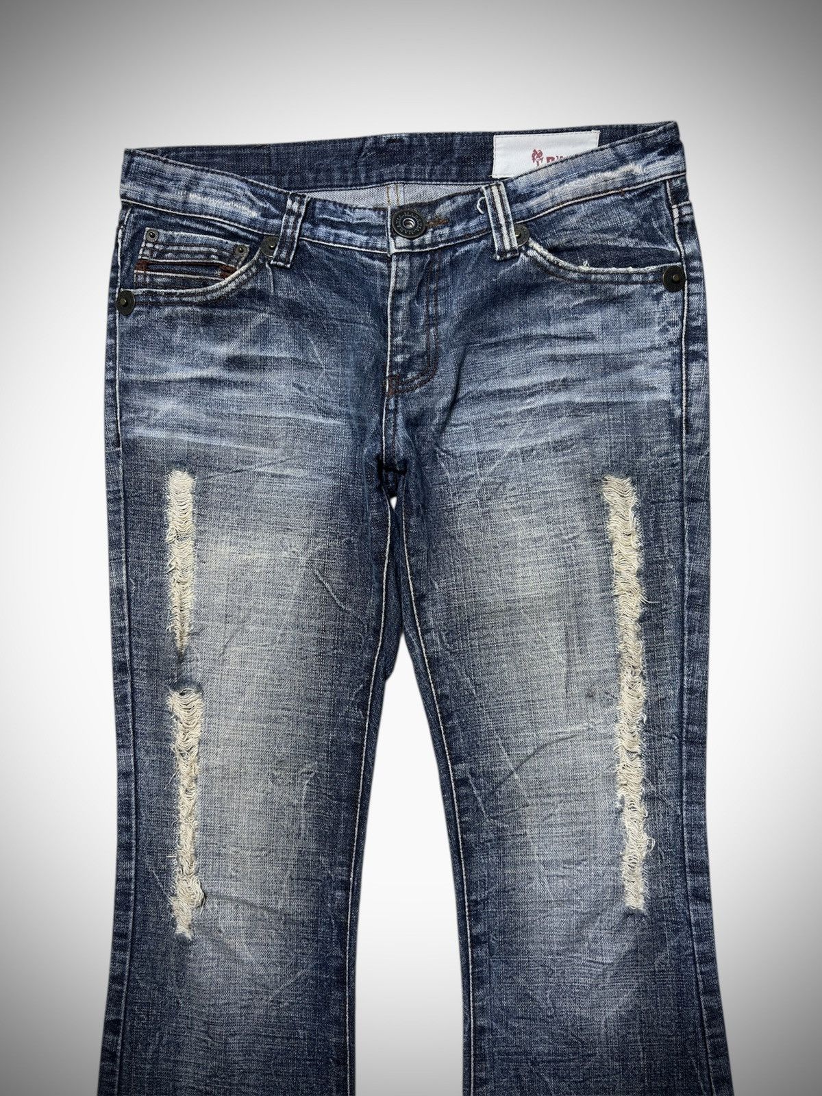 Japanese Brand 2000’s Maraxia - Japanese Archive’s Distressed Flared Jeans Size US 30 / EU 46 - 2 Thumbnail