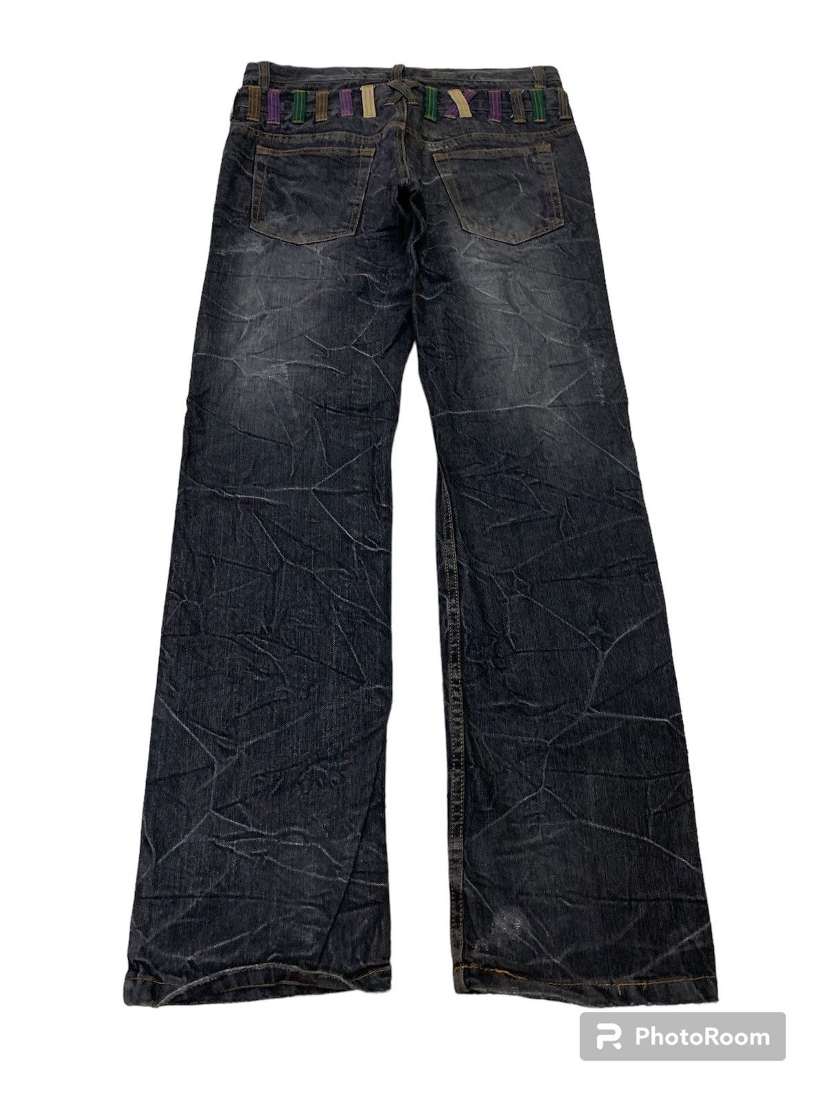 If Six Was Nine 🔥Vintage Nylaus Double Waist Black Denim Size US 34 / EU 50 - 3 Thumbnail