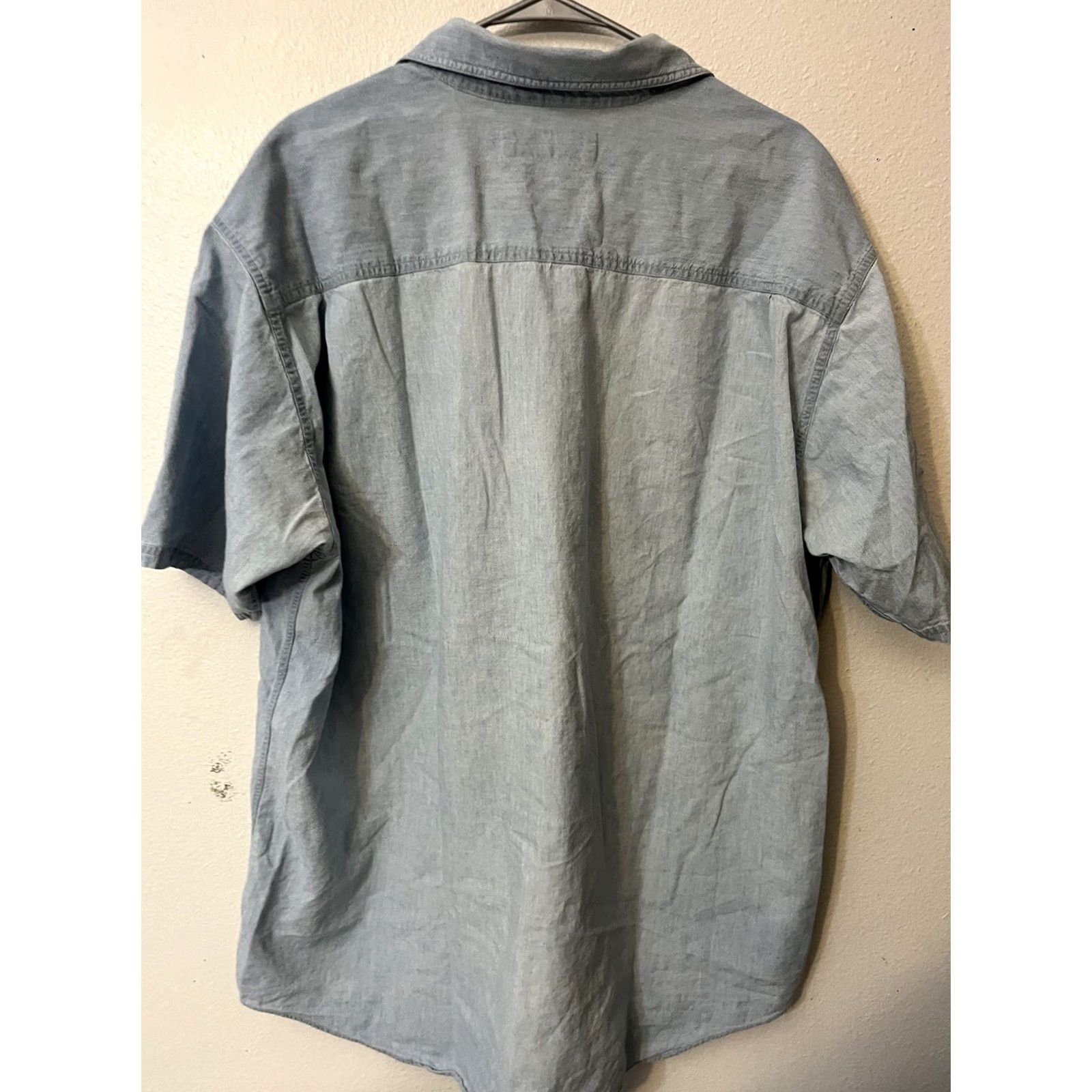 Vintage G.H. Bass Chambray Shirt Blue Button Up XL Short Sleeve Size US XL / EU 56 / 4 - 2 Thumbnail