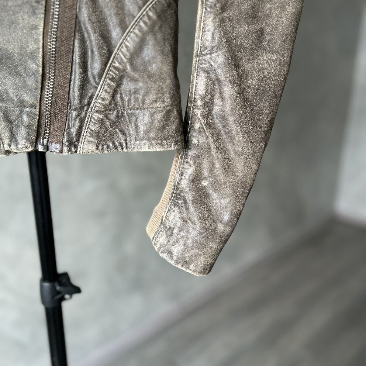 Allsaints Allsaints Faded Asymmetric Rick Owens Vibe Leather Jacket Size S / US 4 / IT 40 - 9 Thumbnail