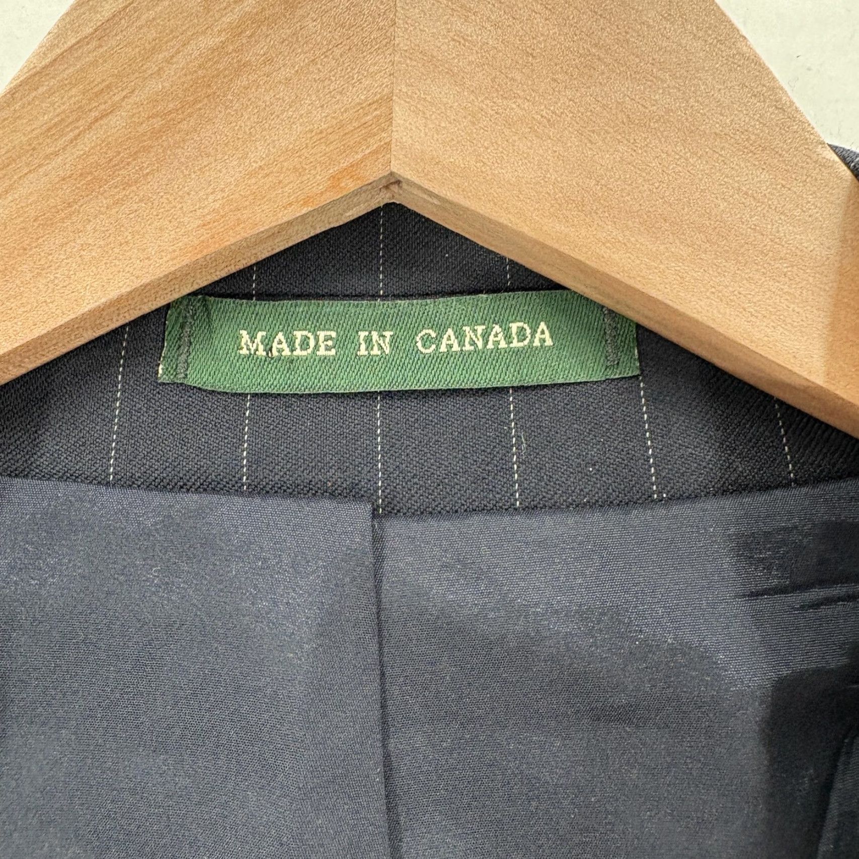 Ralph Lauren VINTAGE Lauren Ralph Lauren Blazer Mens 44R Navy Pinstripe Wool Suit Jacket Business Size 44R - 4 Thumbnail