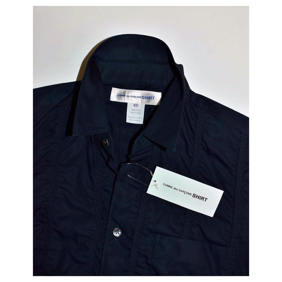 Comme des Garcons SHIRT COMME des GARÇONS SHIRT navy blue short sleeves shirt Size XS / US 0-2 / IT 36-38 - 4 Thumbnail