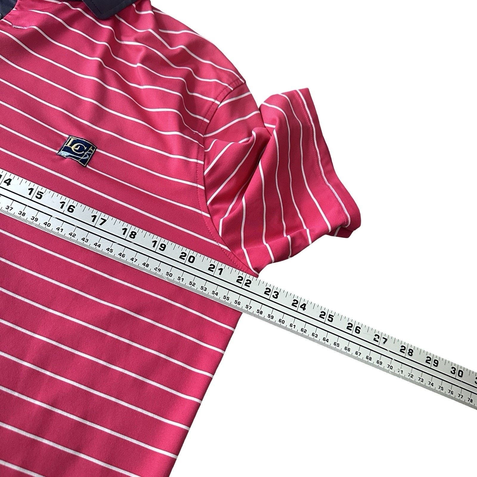 Lauren Ralph Lauren Greyson Polo Shirt Men Medium Pink White Striped Performance Size US M / EU 48-50 / 2 - 8 Thumbnail