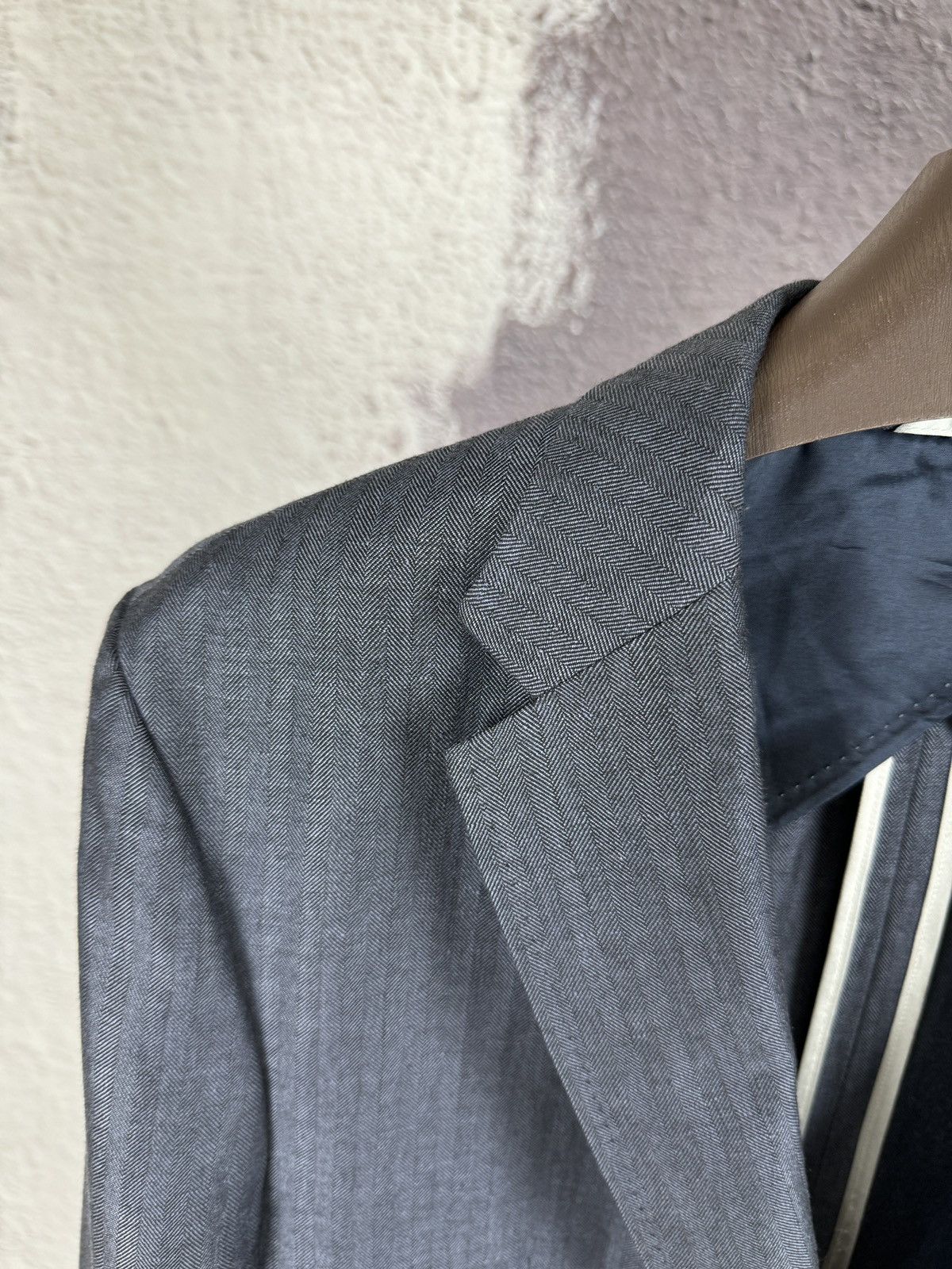 Colombo × Hugo Boss Hugo Boss x Colombo wool linen herringbone unlined blazer Size 42R - 8 Thumbnail