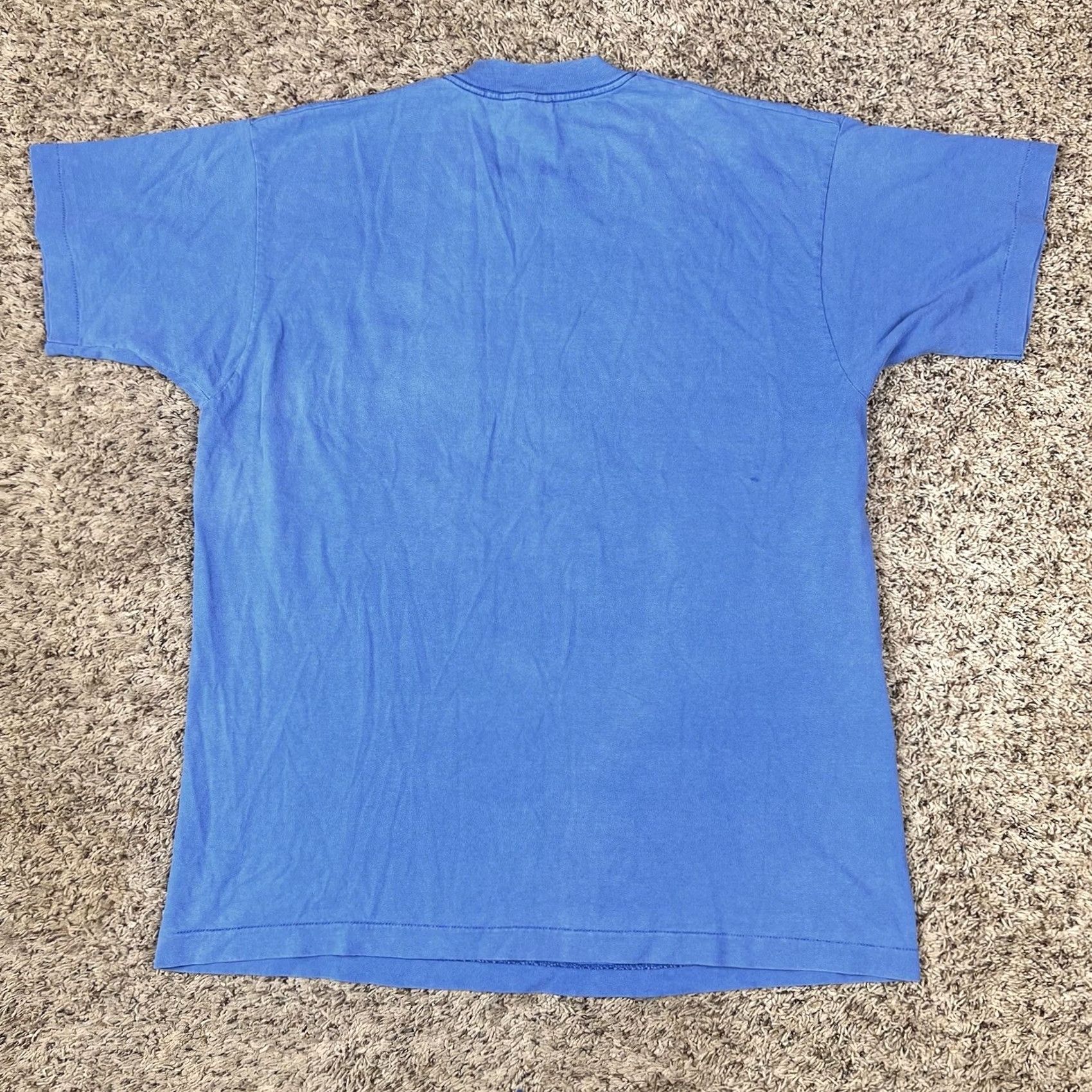 Fruit Of The Loom VINTAGE Fruit of the Loom Grunge Selvedge Pocket Shirt XL Blue Mens Short Sleeve 90s T-Shirt Size US XL / EU 56 / 4 - 3 Thumbnail