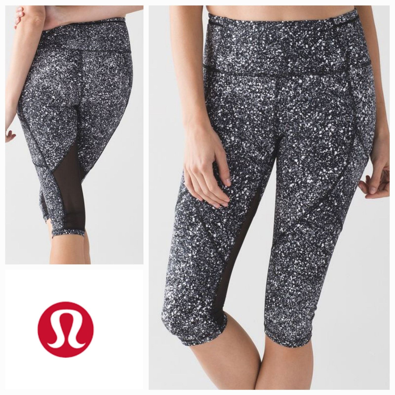 Lululemon EUC Lululemon Outrun High-Rise Mesh Insert Crop Sz. 4 Size 27" / US 4 / IT 40 - 1 Thumbnail