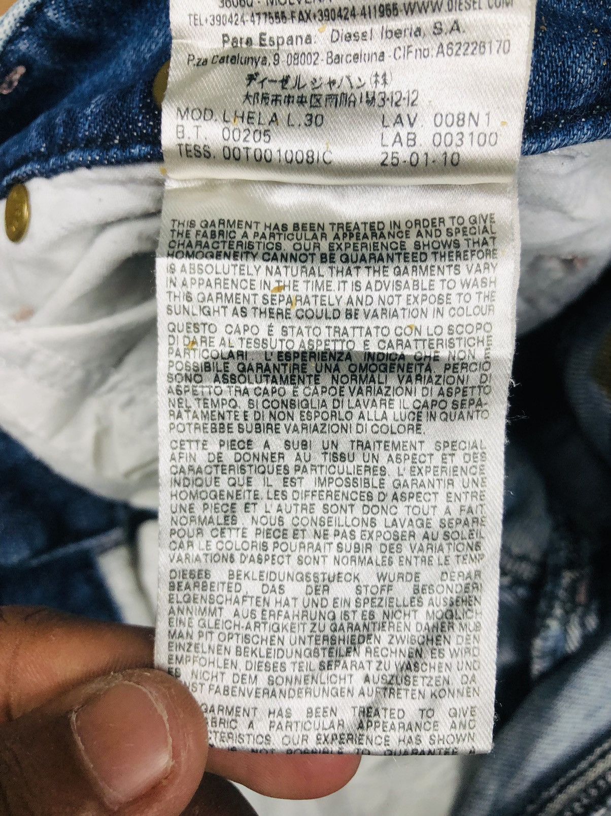 Diesel Diesel Industry Distress Jeans (35) Size US 27 - 19 Thumbnail