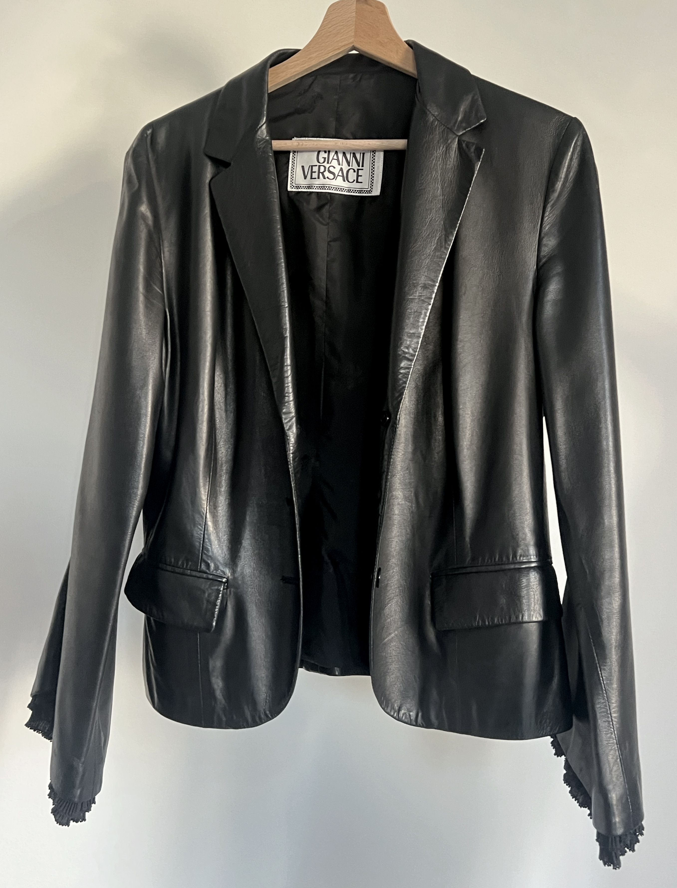 Versace Butter Soft Gianni Versace Leather Jacket Size S / US 4 / IT 40 - 1 Thumbnail
