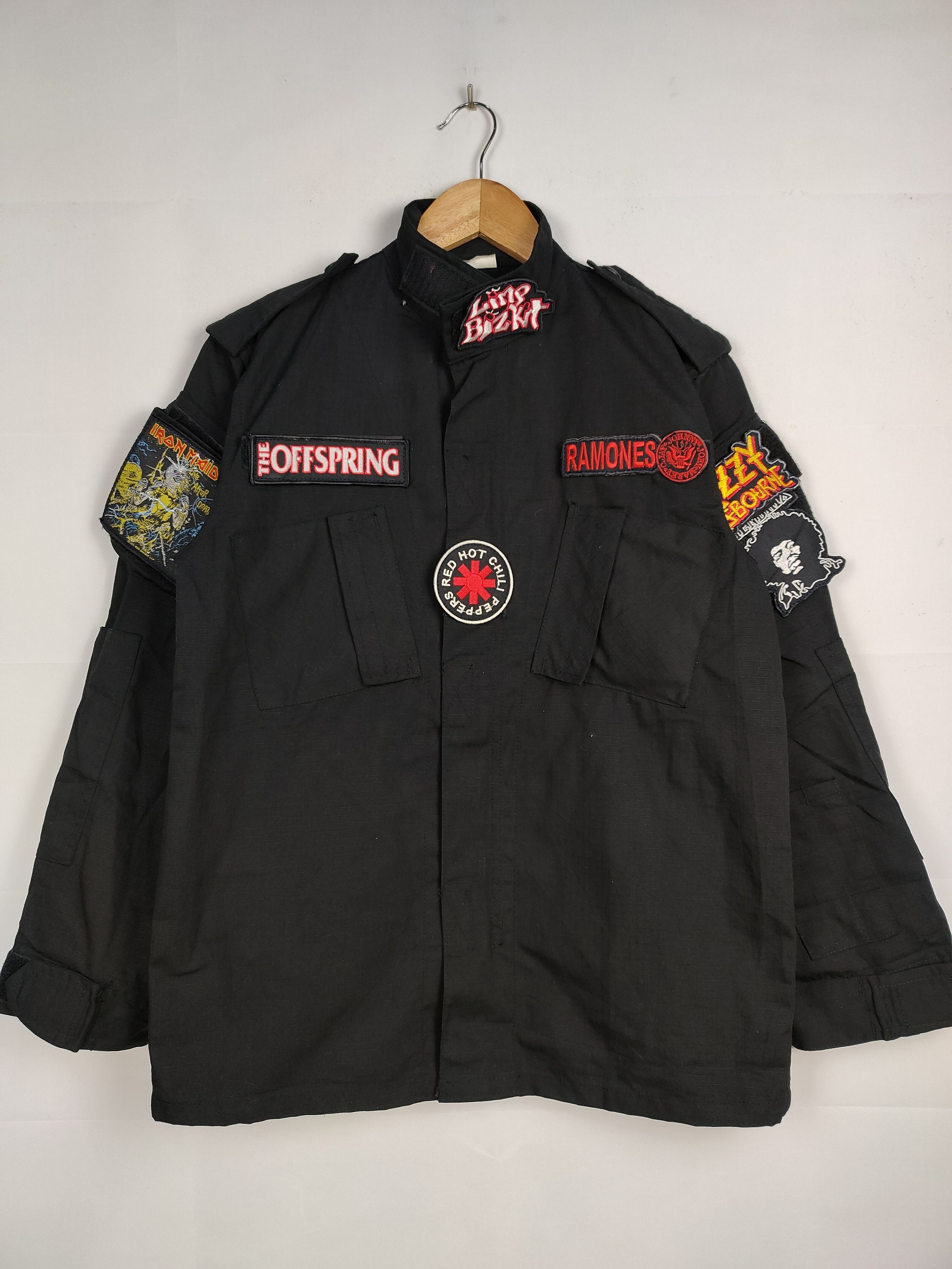 Band Tees Black Military Jacket with Bands Patches Size US M / EU 48-50 / 2 - 1 Thumbnail
