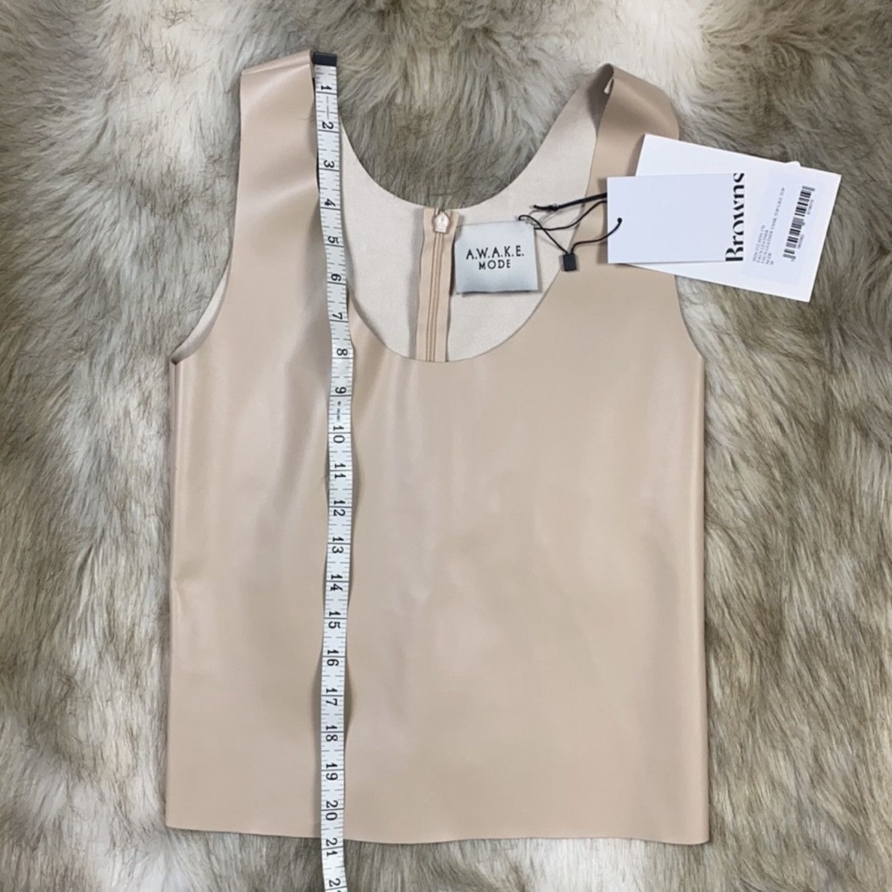 A.W.A.K.E. MODE Faux Leather Tank in Nude Size S / US 4 / IT 40 - 9 Thumbnail