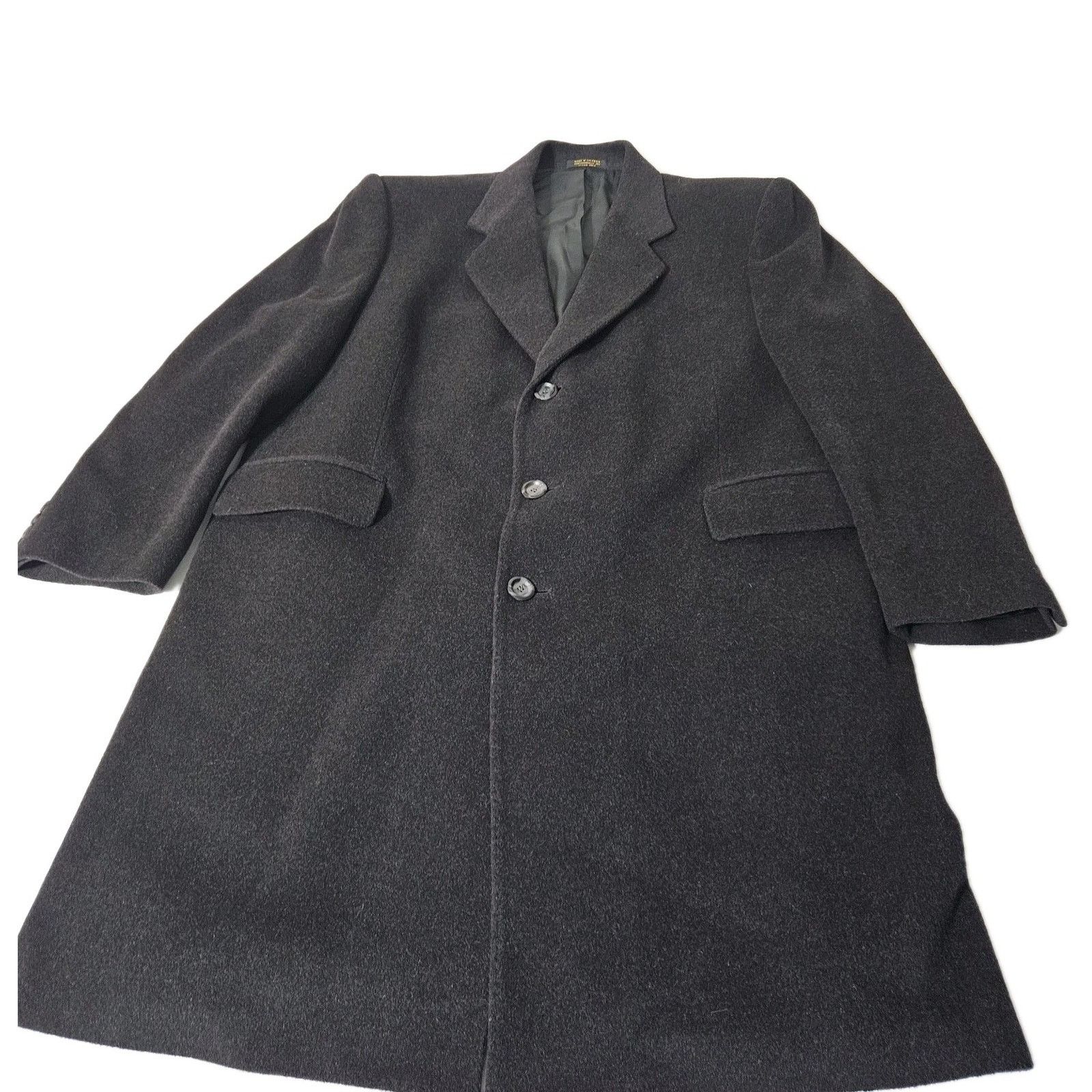 Di Bianco di Silver ITALY 50 Men's Cashmere Coat Topcoat Black 41L Size US M / EU 48-50 / 2 - 5 Thumbnail