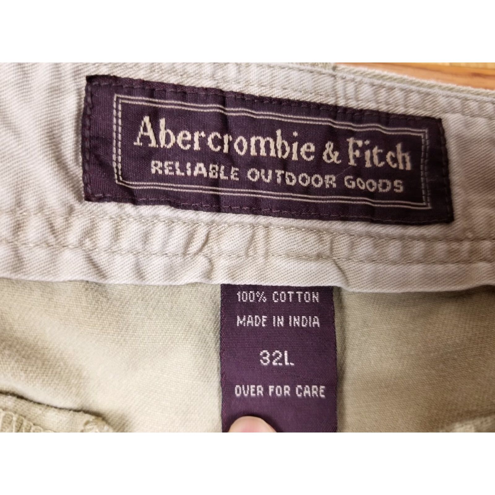 Abercrombie & Fitch VINTAGE Abercrombie & Fitch BROWN COTTON CARGO PANTS 31L Men Regular 32x31 42 INSEAM 31 INCH 90's Hip Hop Baggy Style Cargo Pants Mens Size US 31 - 7 Thumbnail