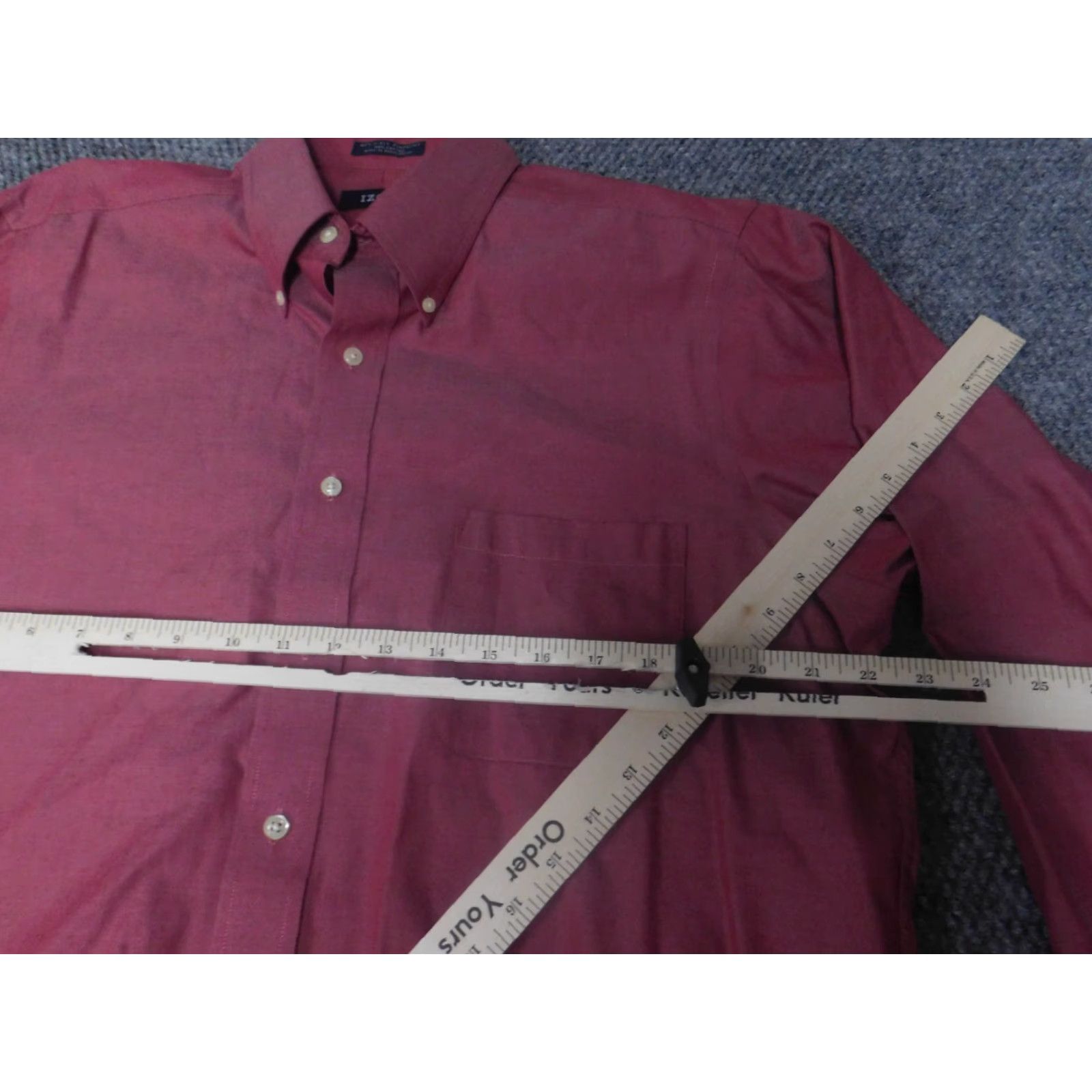Izod IZOD Shirt Mens Large Red Easy Care Classic Button-Up Knit Cotton Long Sleeve Collared Button-Down Logo Size US L / EU 52-54 / 3 - 3 Thumbnail