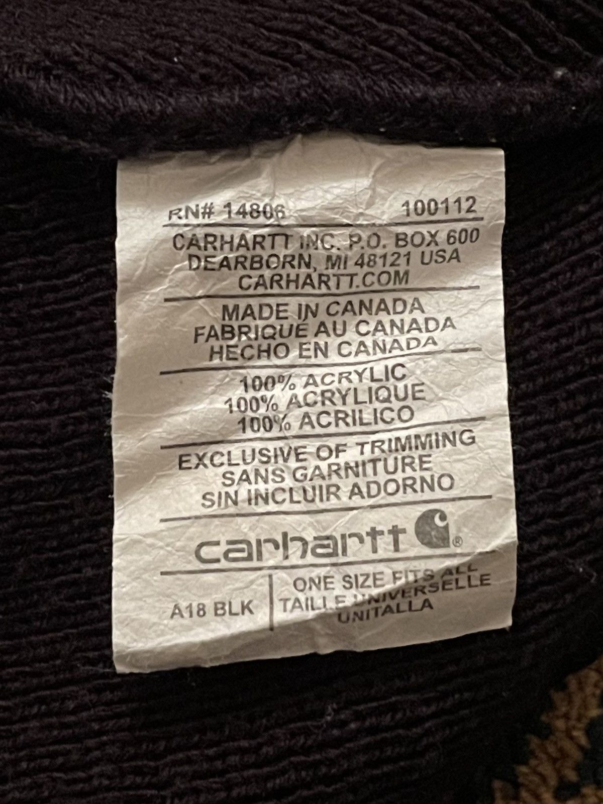 Carhartt Vintage Y2K Fall 2018 Carhartt Black Beanie Streetwear Size ONE SIZE - 7 Thumbnail