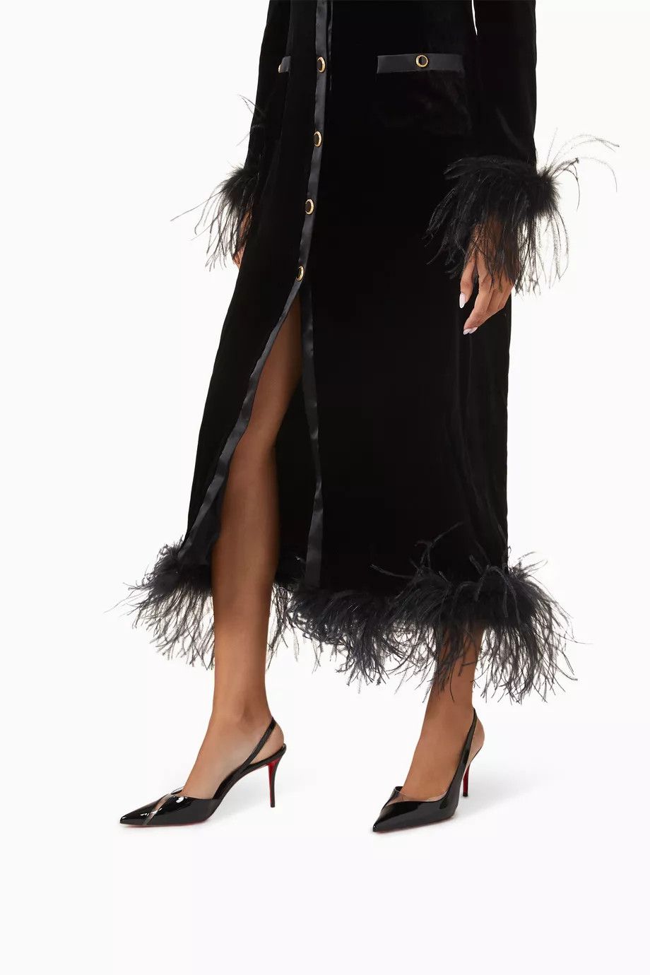 Christian Louboutin o1bcso1str0825 Posticha 80 Slingback Pumps in Black Size US 7 / IT 37 - 5 Thumbnail