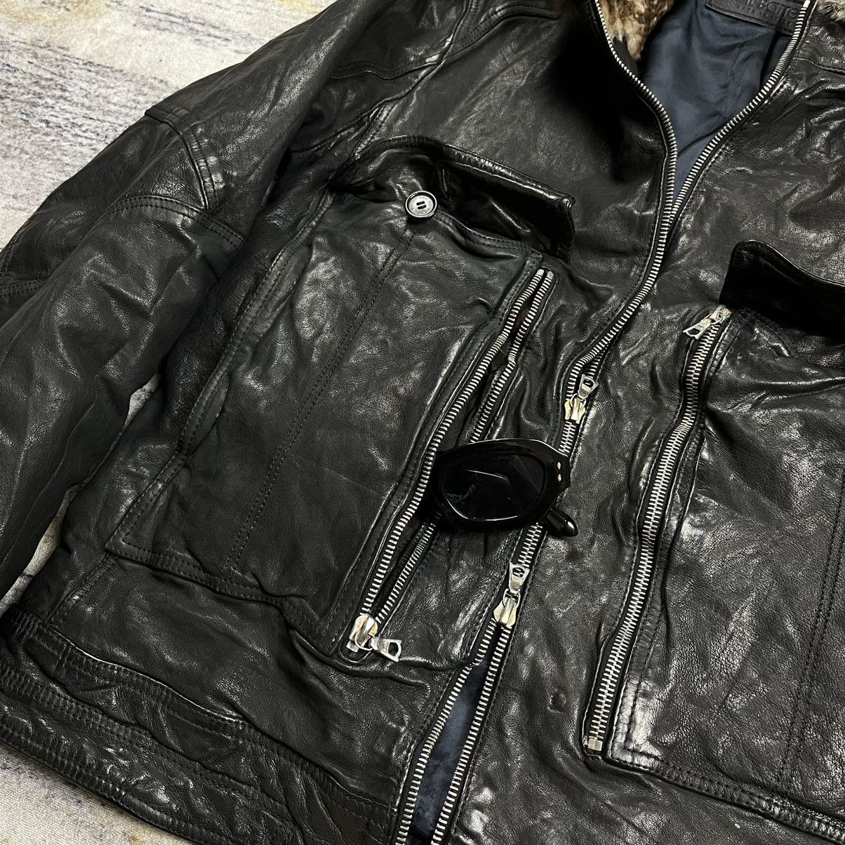 Neil Barrett Neil Barret wrinkled leather jacket fur collar Size US S / EU 44-46 / 1 - 7 Thumbnail