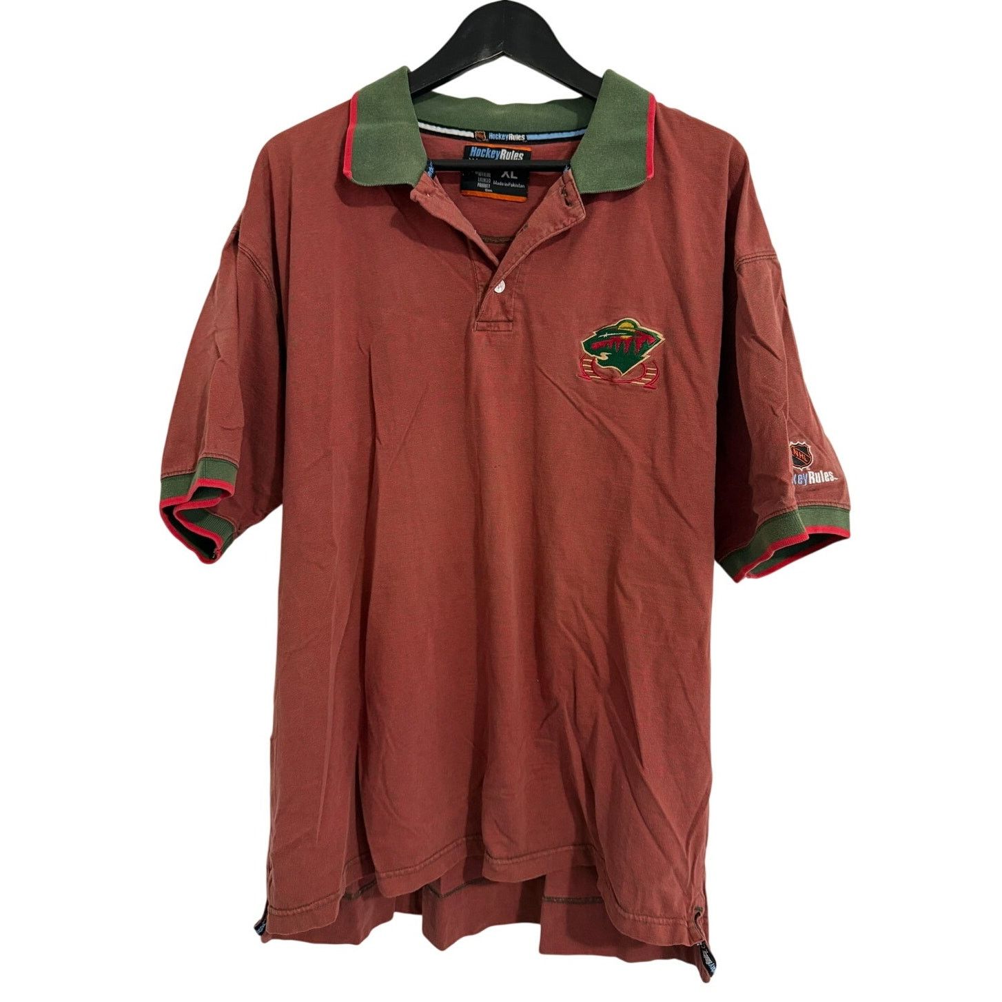 NHL Retro Minnesota Wild NHL Hockey Polo Shirt Men's Size XL Size US XL / EU 56 / 4 - 1 Thumbnail