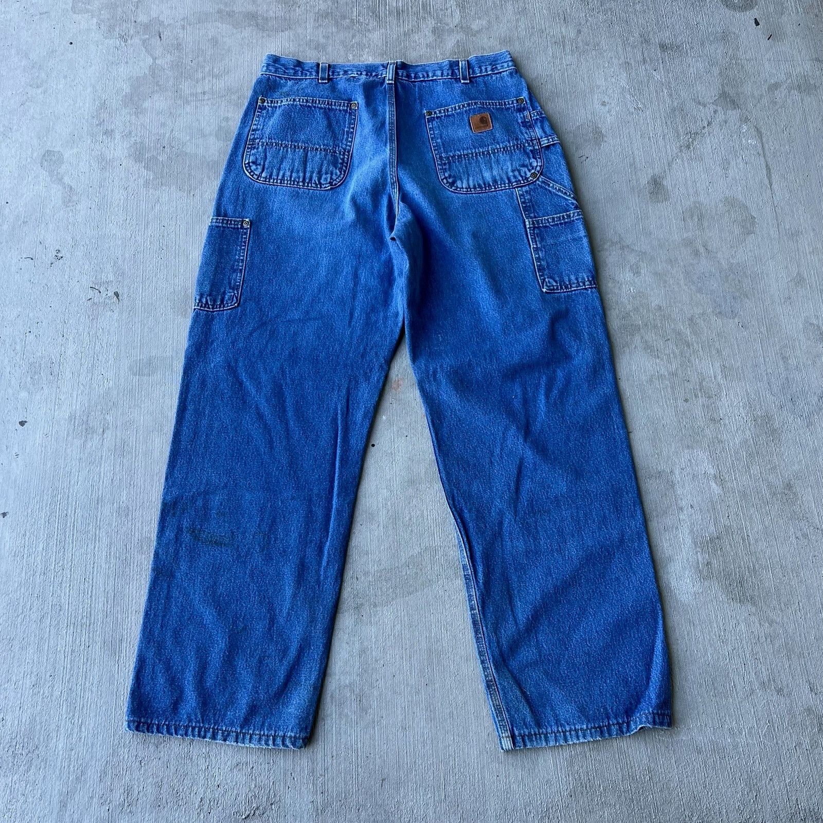 Carhartt × Vintage Carhartt denim blue jean double knee work carpenter pants Size US 33 - 5 Thumbnail