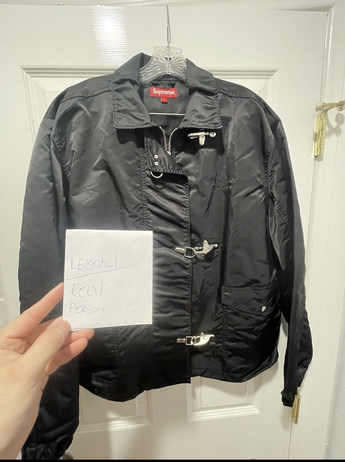 Supreme nylon hot sale turnout jacket black