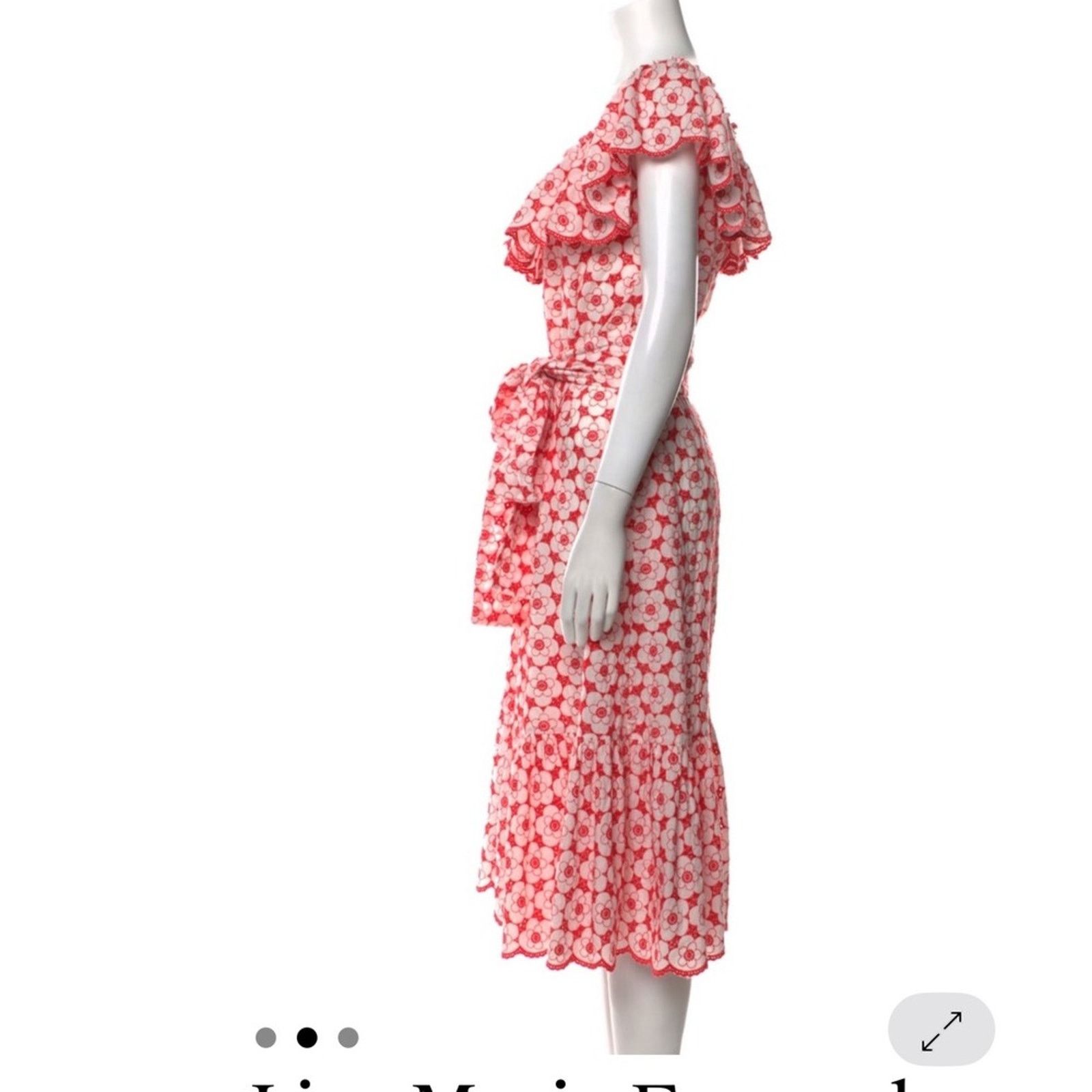 Lisa Marie Fernandez Lisa Marie Fernandez Floral Print Off The Shoulder Dress Size L / US 10 / IT 46 - 3 Thumbnail