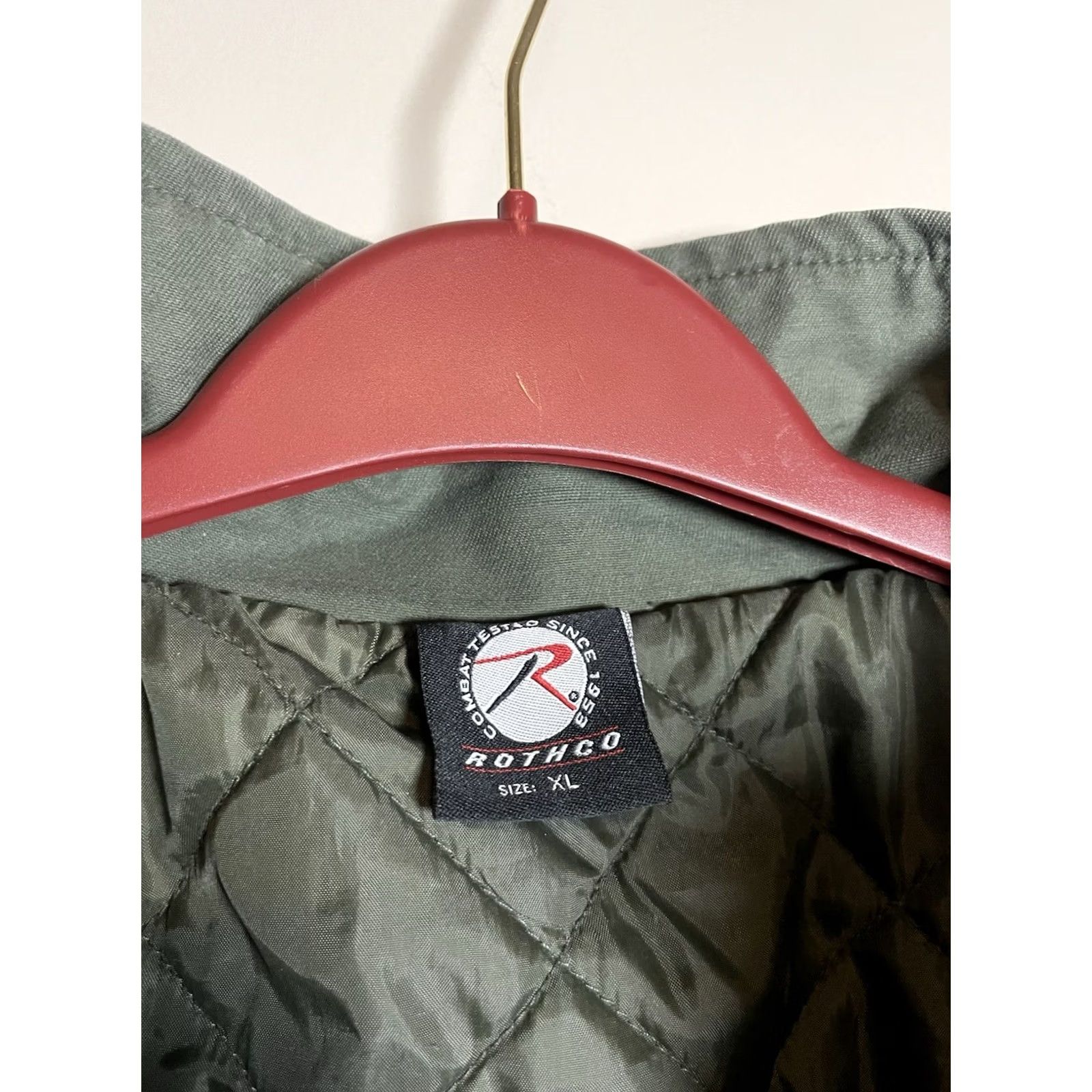 Rothco VINTAGE Rothco Coat Mens XL Green Field Jacket Quilted Lined Full Zip Hooded Pockets Heavyweight Military Jacket Size US XL / EU 56 / 4 - 4 Thumbnail