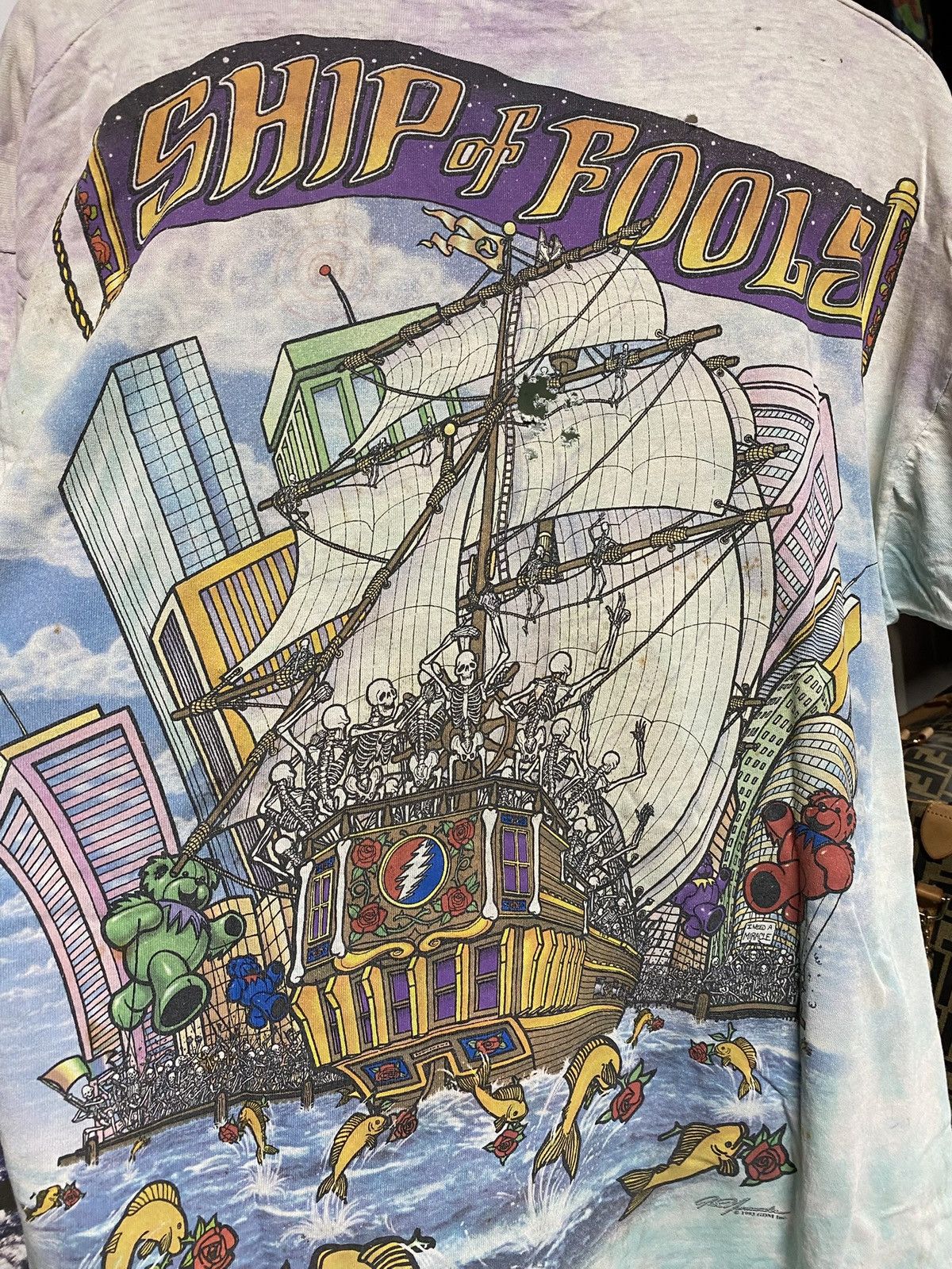 Vintage Vintage 90’s Grateful Dead Tiedye Band T-Shirt Size Large Size US L / EU 52-54 / 3 - 4 Thumbnail
