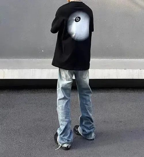Japanese Brand VIBE Street washed ripped hip hop wide leg jeans Size US 32 / EU 48 - 7 Thumbnail