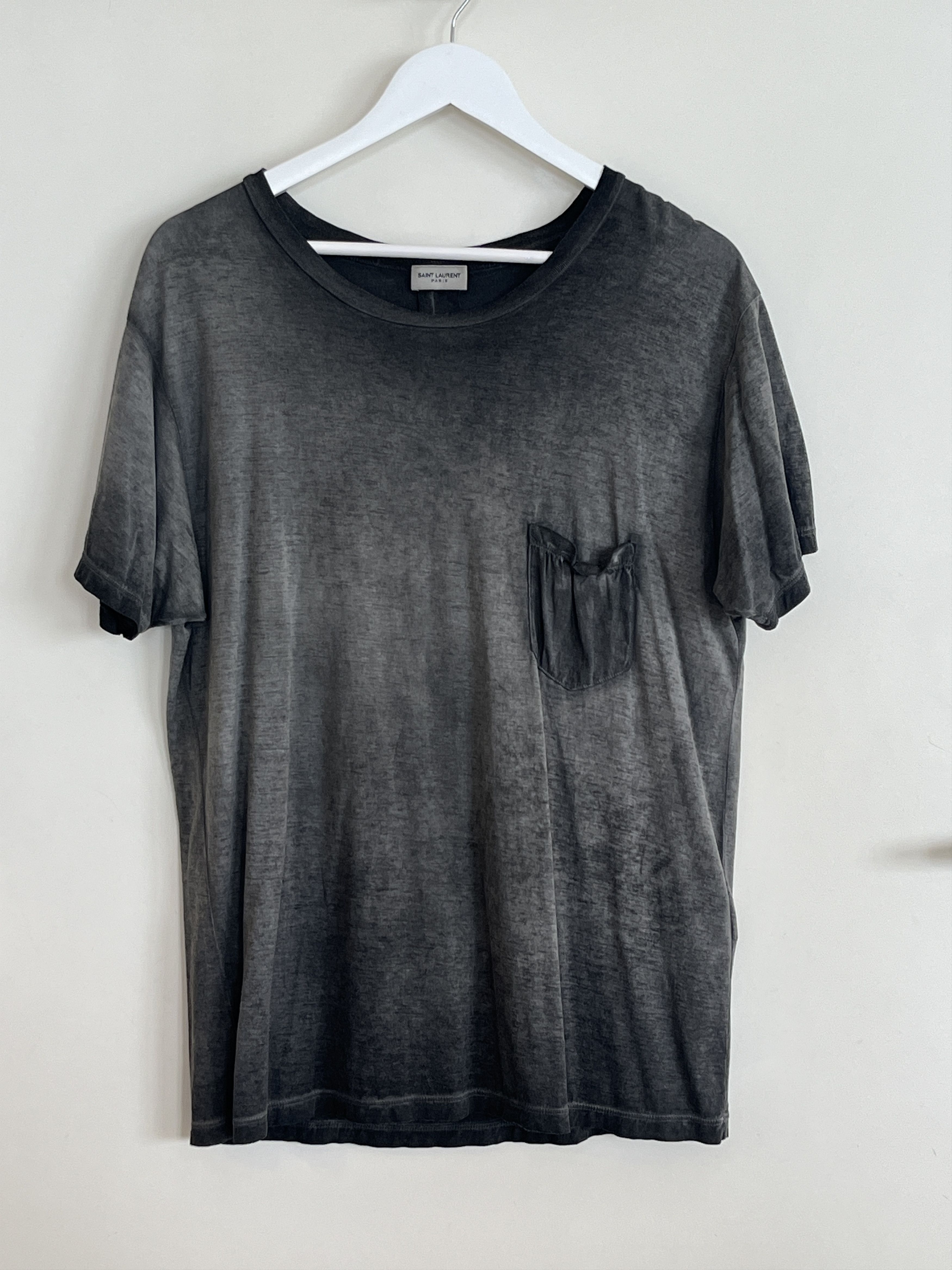 SS16 Grey Distressed Silk T-Shirt