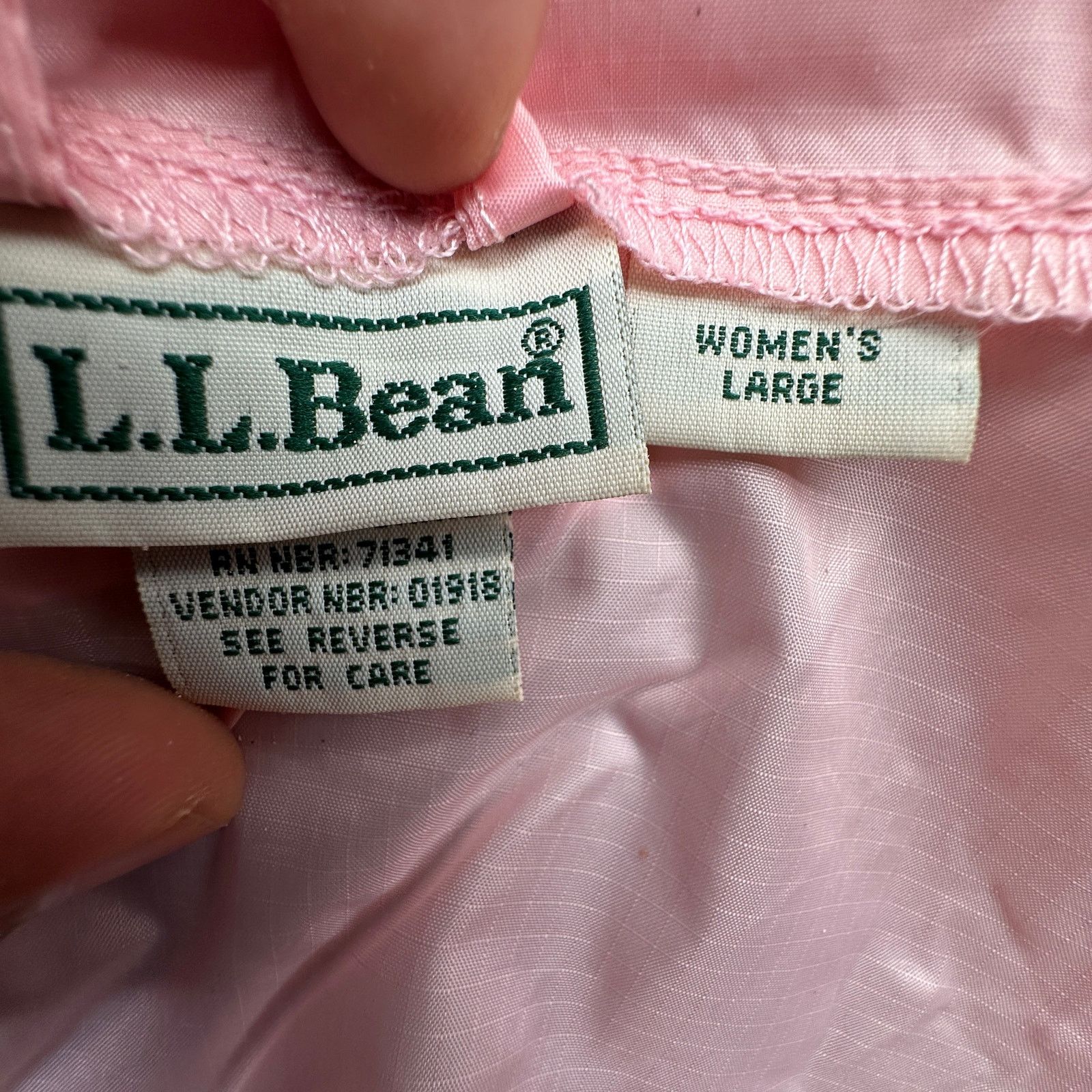 L.L. Bean LL Bean Pink Ripstop Hooded Windbreaker Jacket Womens Large Size L / US 10 / IT 46 - 3 Thumbnail