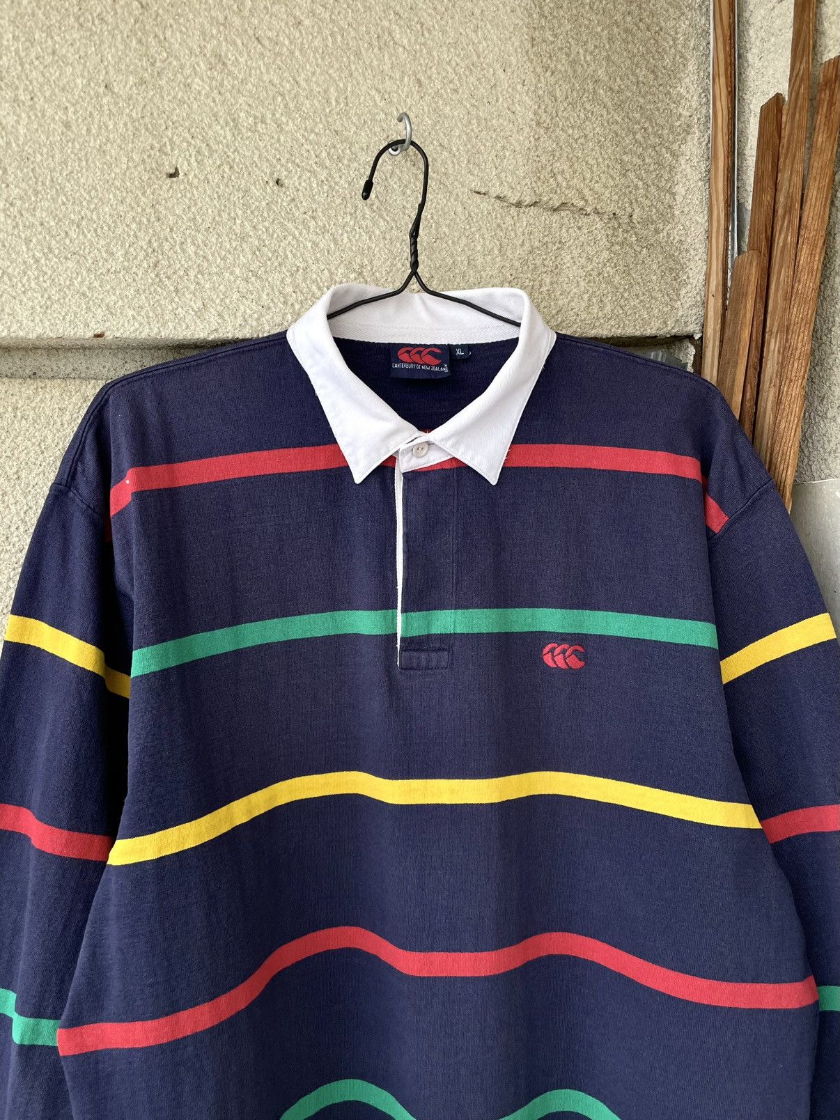 Canterbury of New Zealand Vintage 90s Canterbury Rugby Shirt LS Striped Jersey Size US XL / EU 56 / 4 - 2 Thumbnail